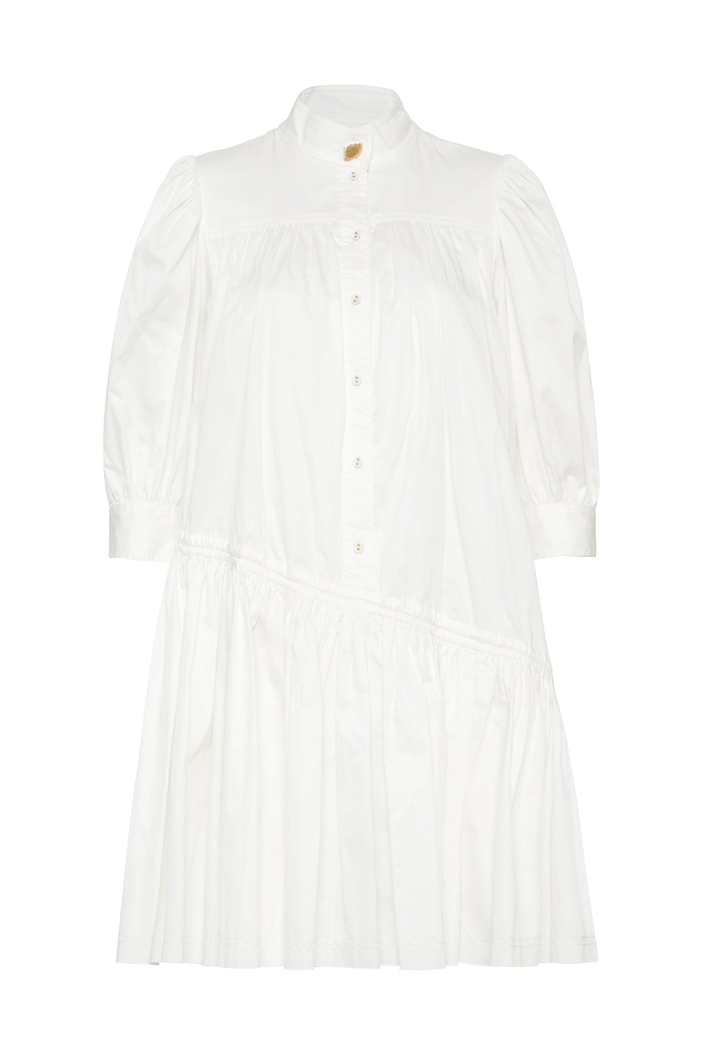 Frequency Drawstring Smock Dress