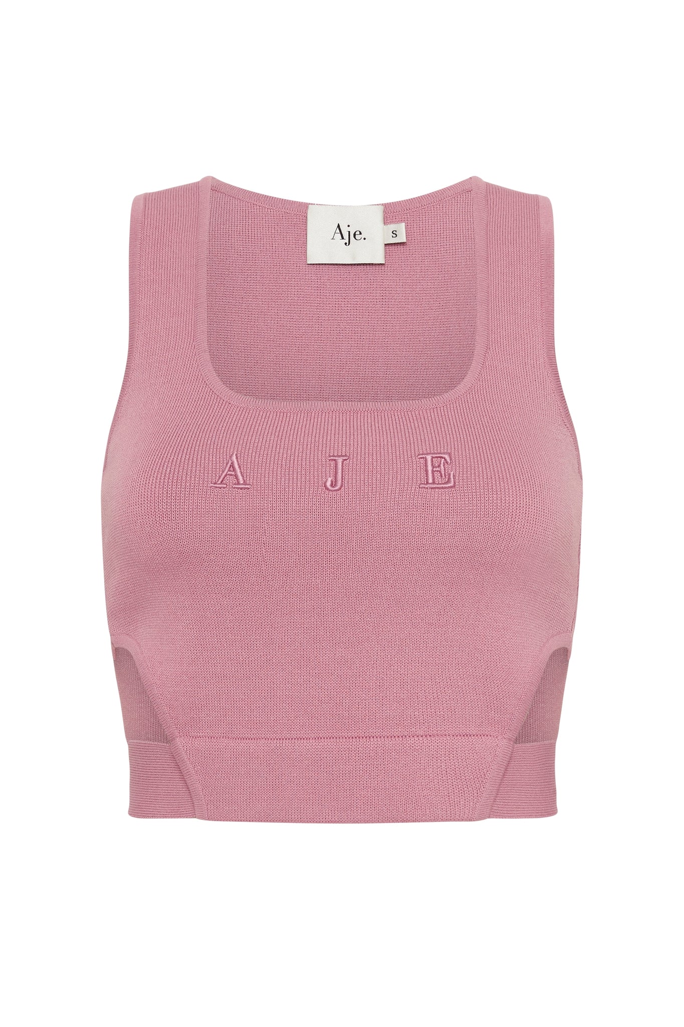 Livadi Cropped Tie Knit Logo Top