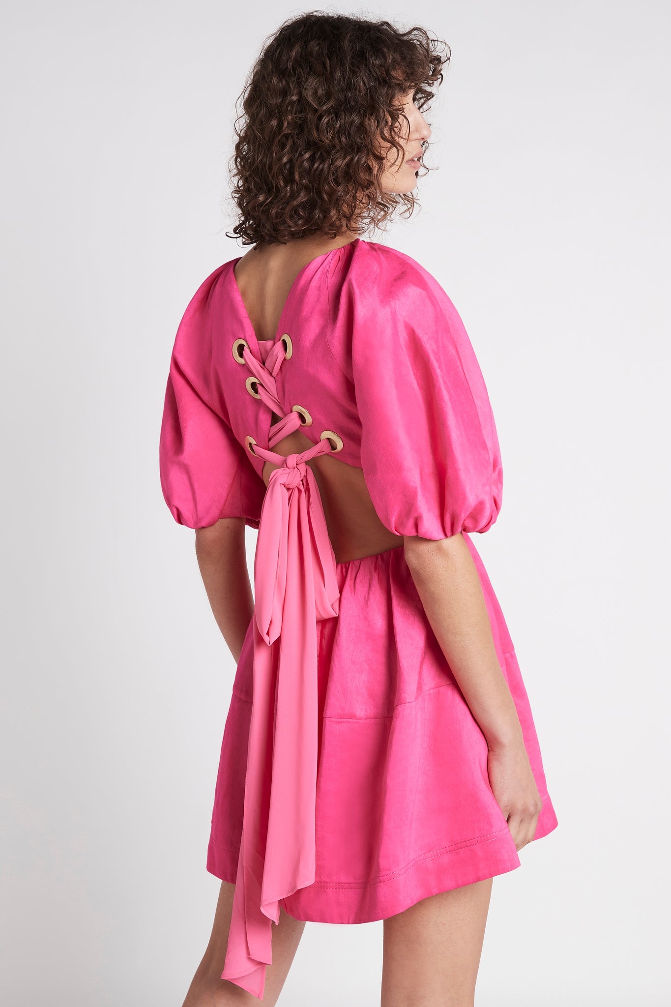 Admiration Lace-Up Mini Dress