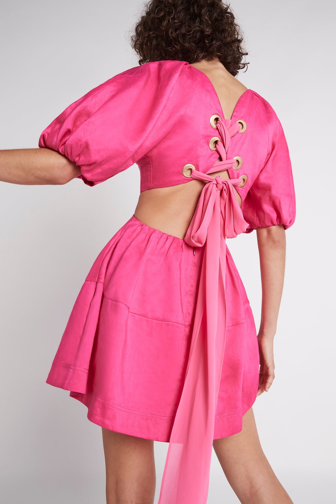 Admiration Lace-Up Mini Dress