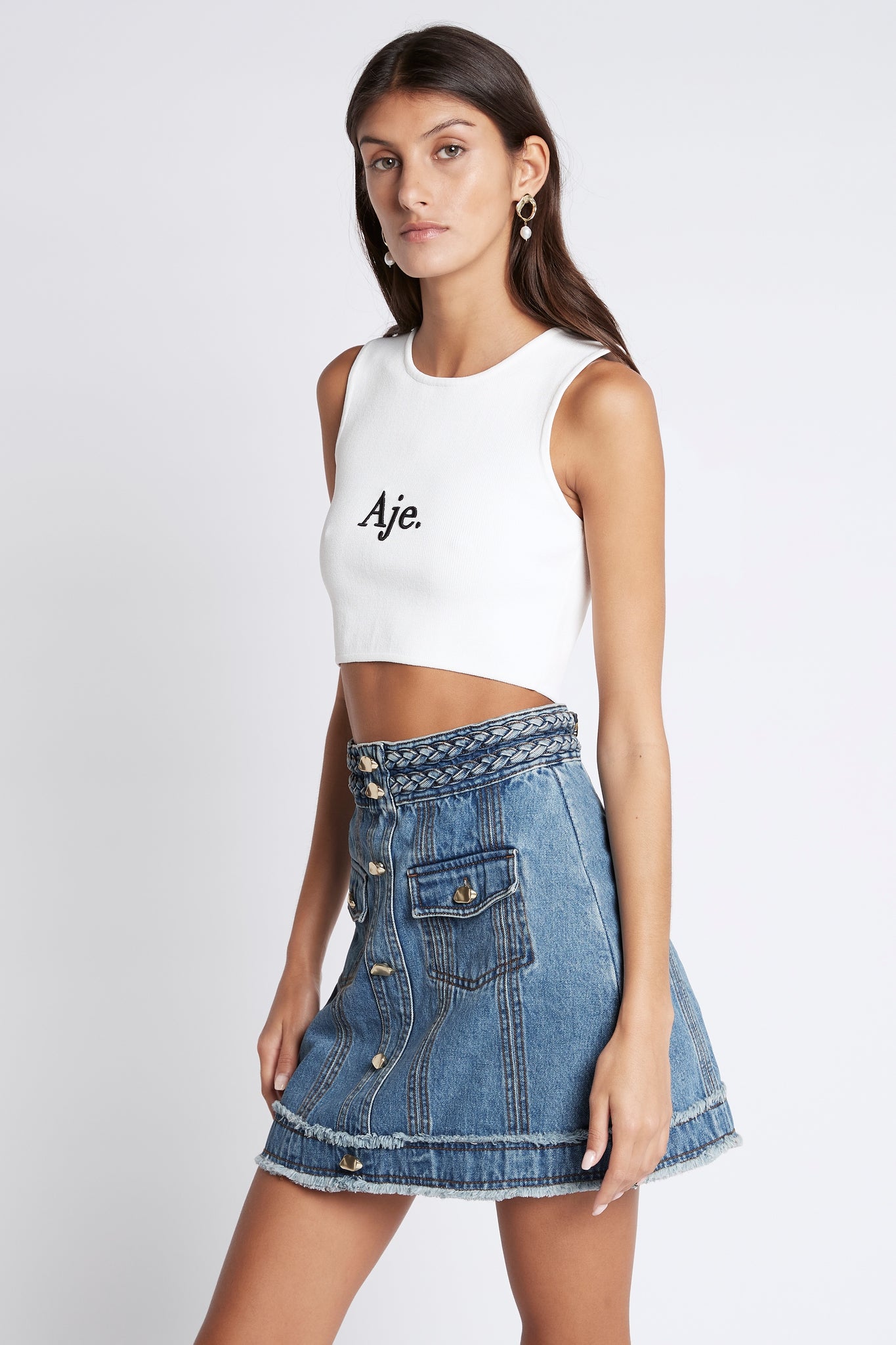 Bardot Knit Logo Cropped Tank