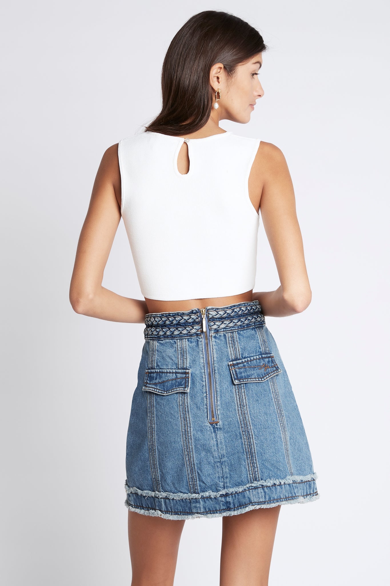 Bardot Knit Logo Cropped Tank