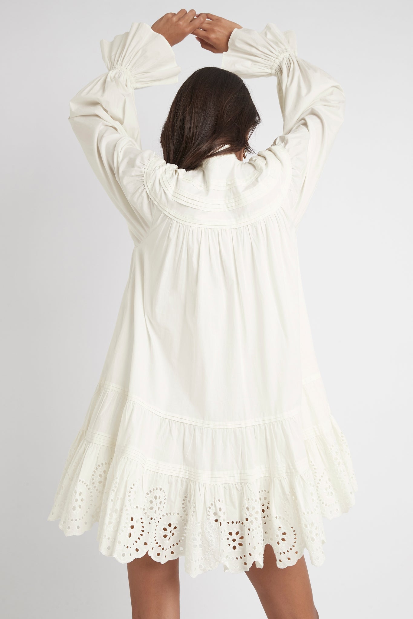 Salita Longsleeve Broderie Smock Dress