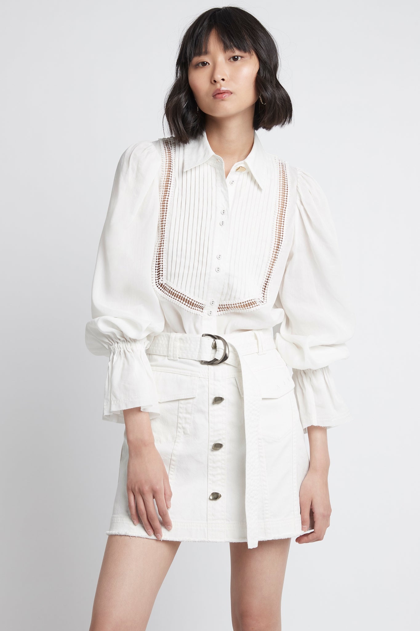 Arlow Denim Mini Skirt | White | Aje – Aje AU