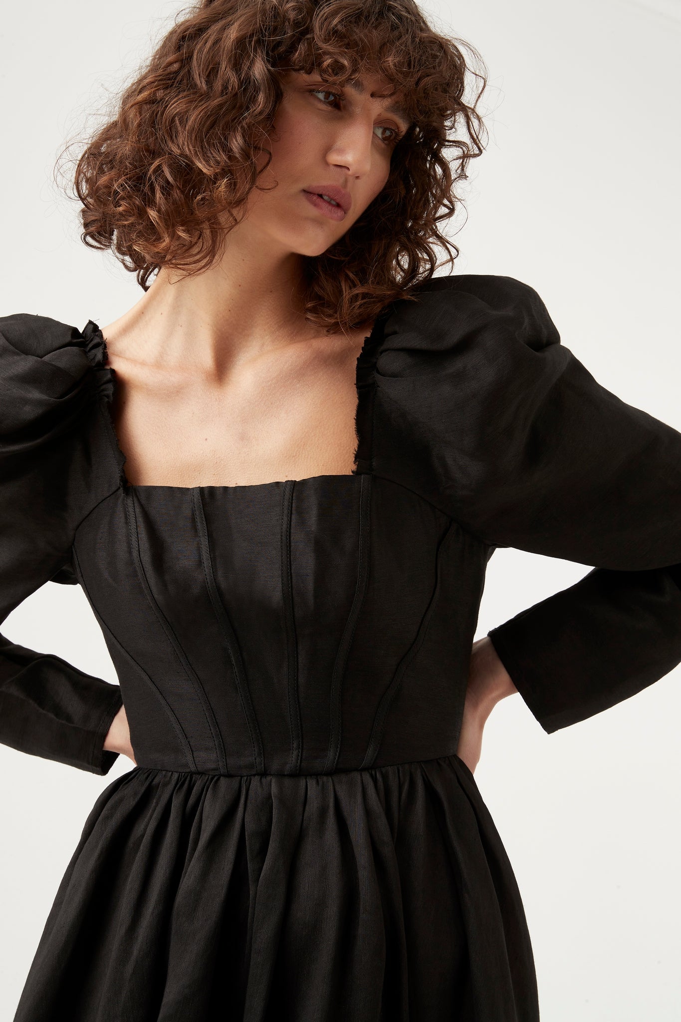 Fleur Corset Long Sleeve Mini Dress
