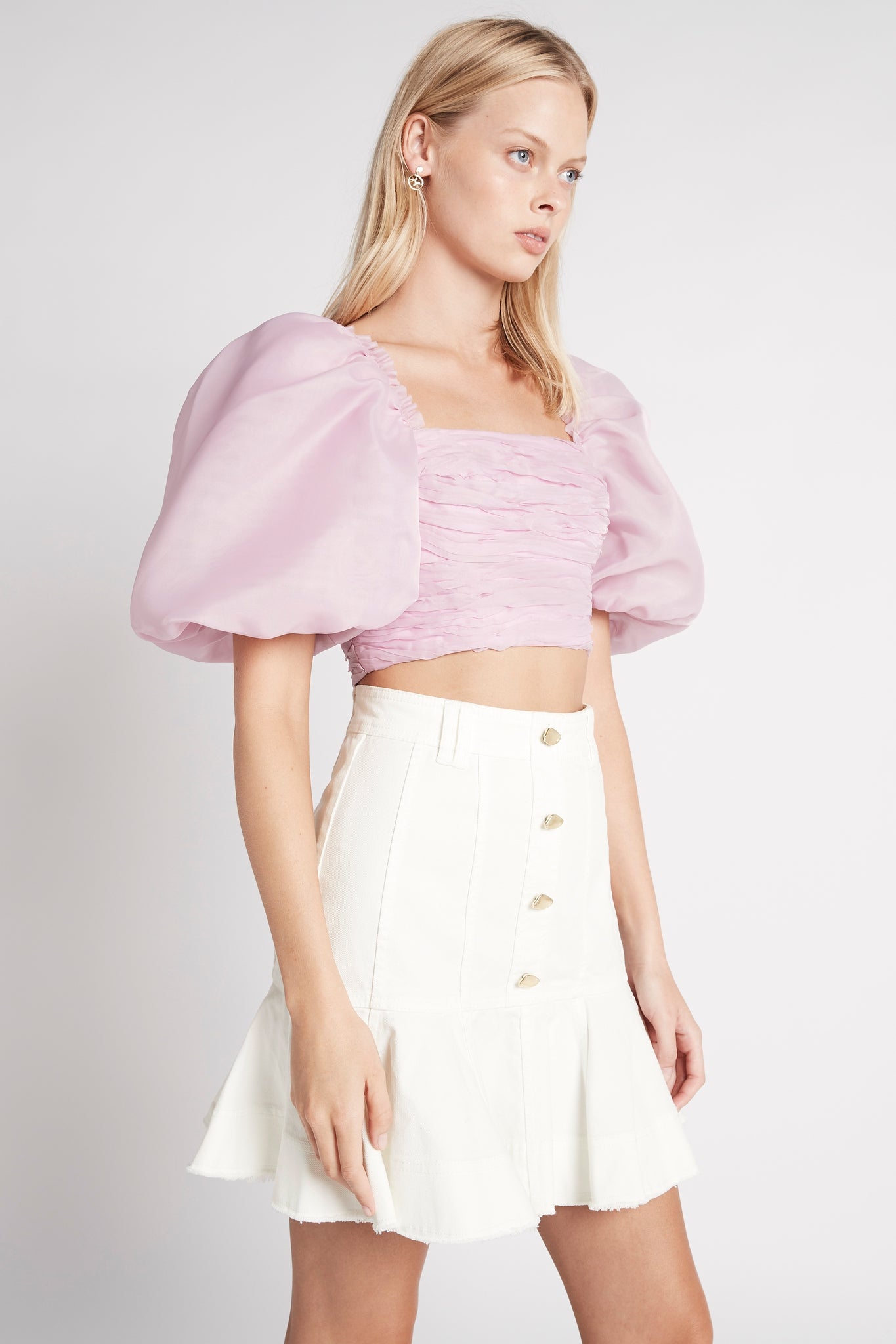 Myriad Puff Sleeve Cropped Top