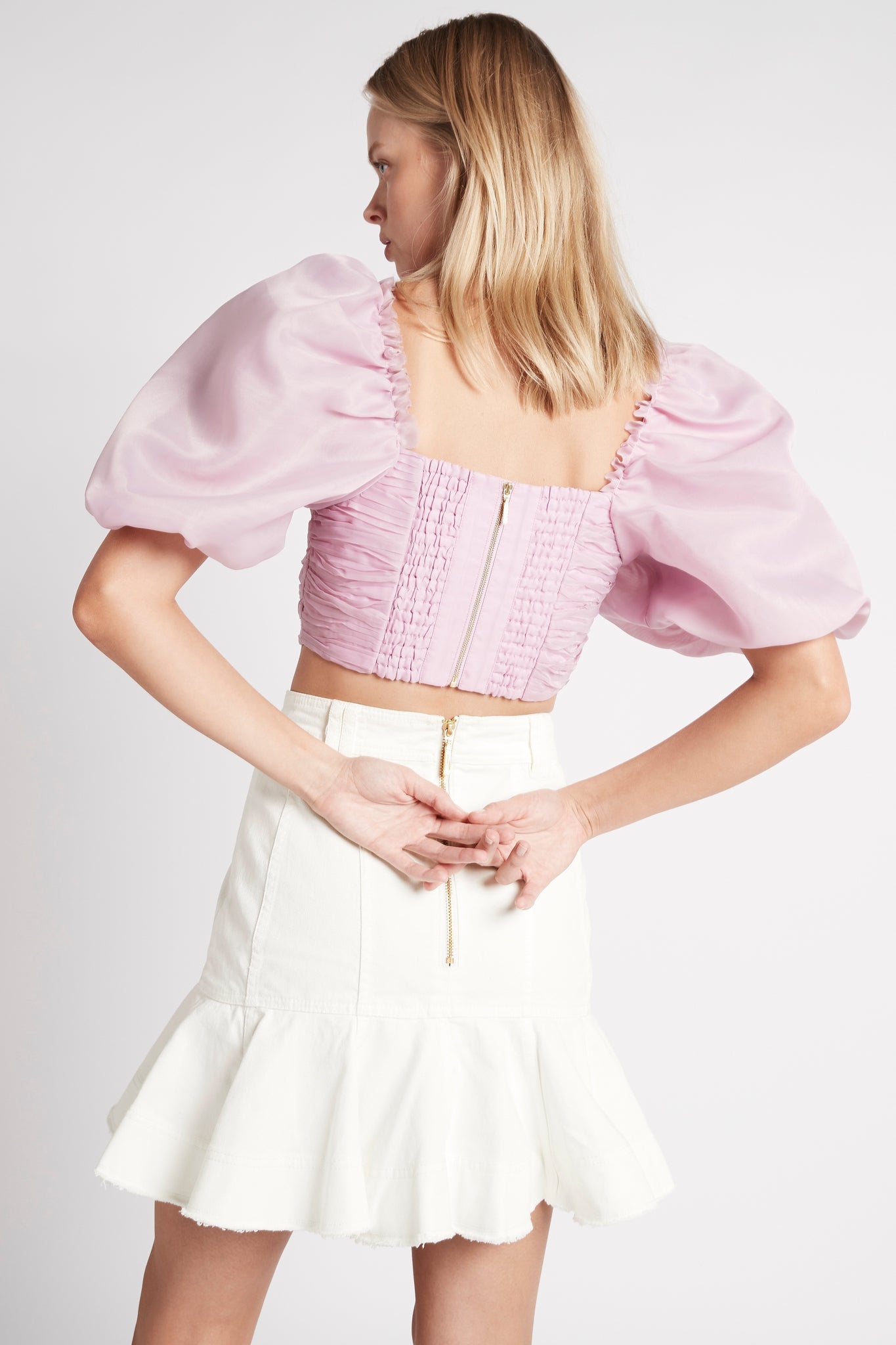 Myriad Puff Sleeve Cropped Top