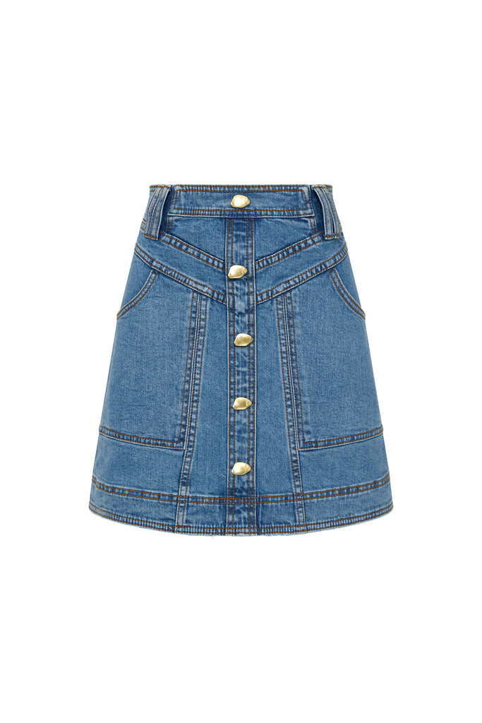 Belmond Denim Mini Skirt | 90's Wash | Aje – Aje AU