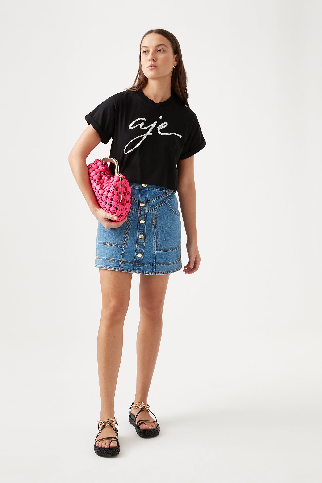 Enya Embellished Cropped Tee