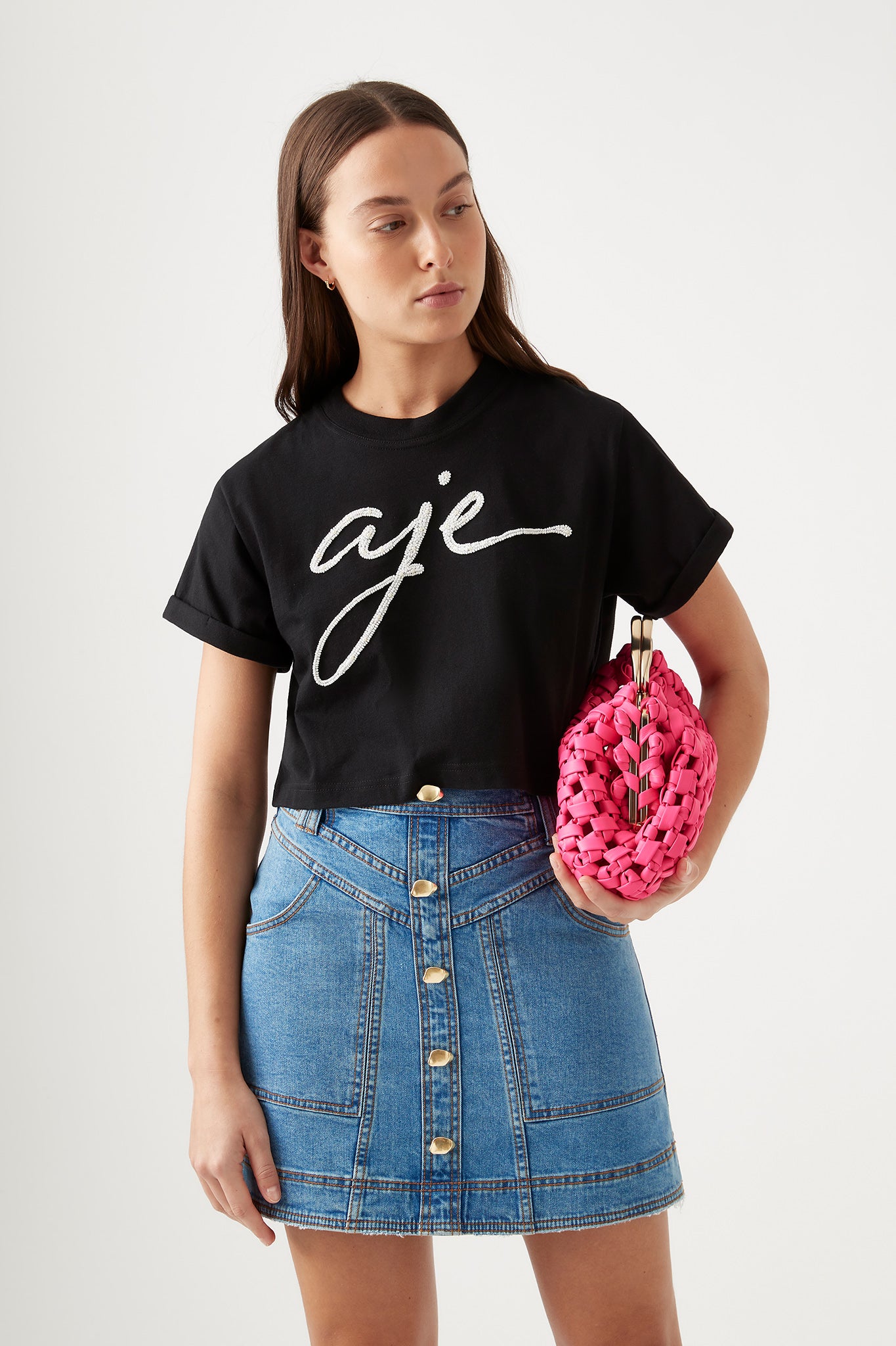 Enya Embellished Cropped Tee