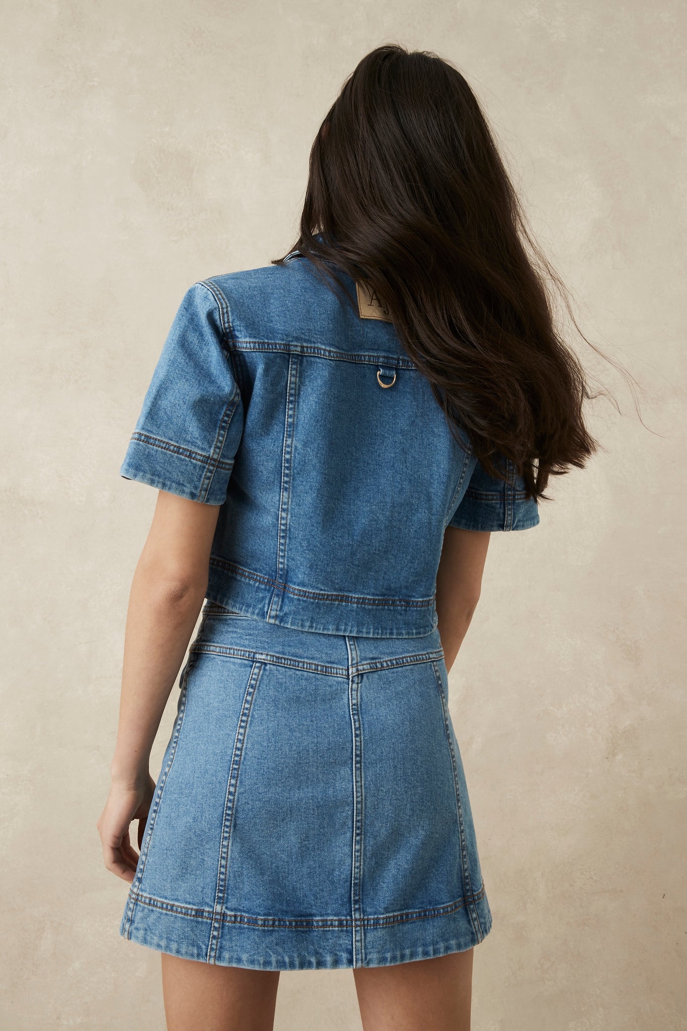 Melody Denim Zip Mini Skirt