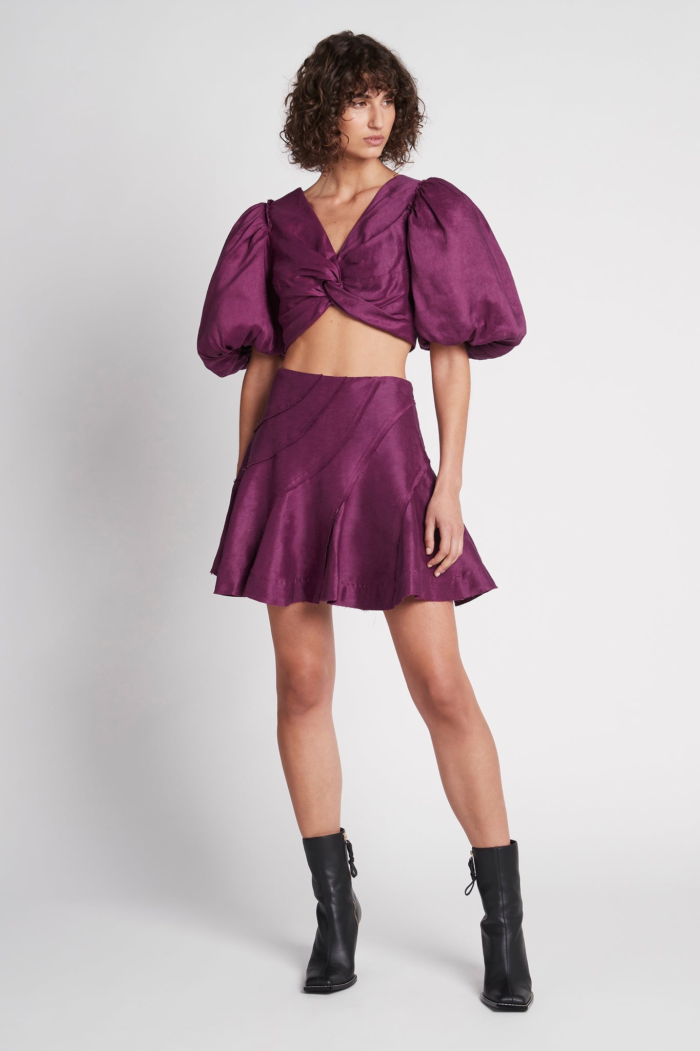 Reverb Puff Sleeve Cropped Top