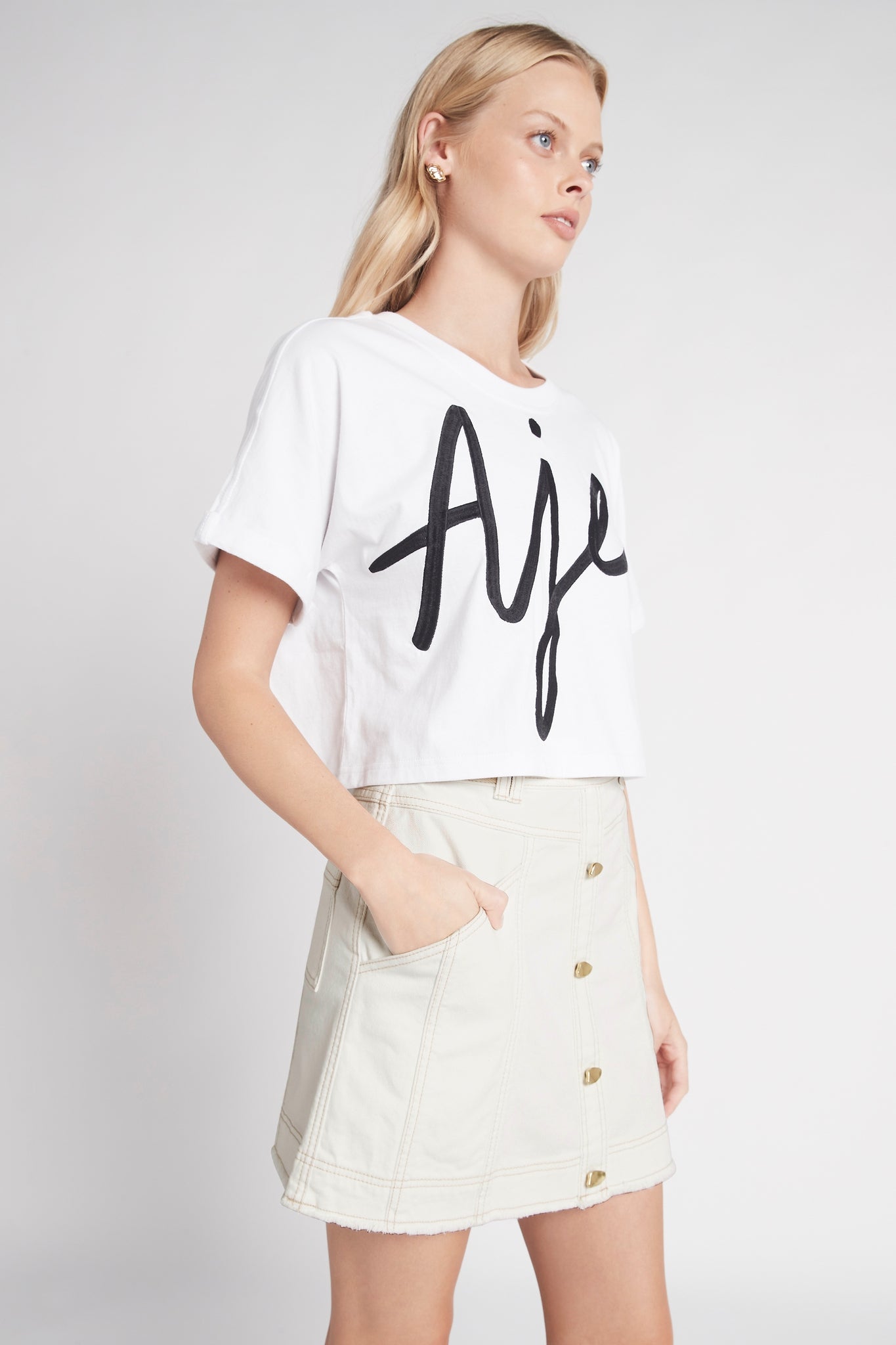 Camellia Denim Mini Skirt