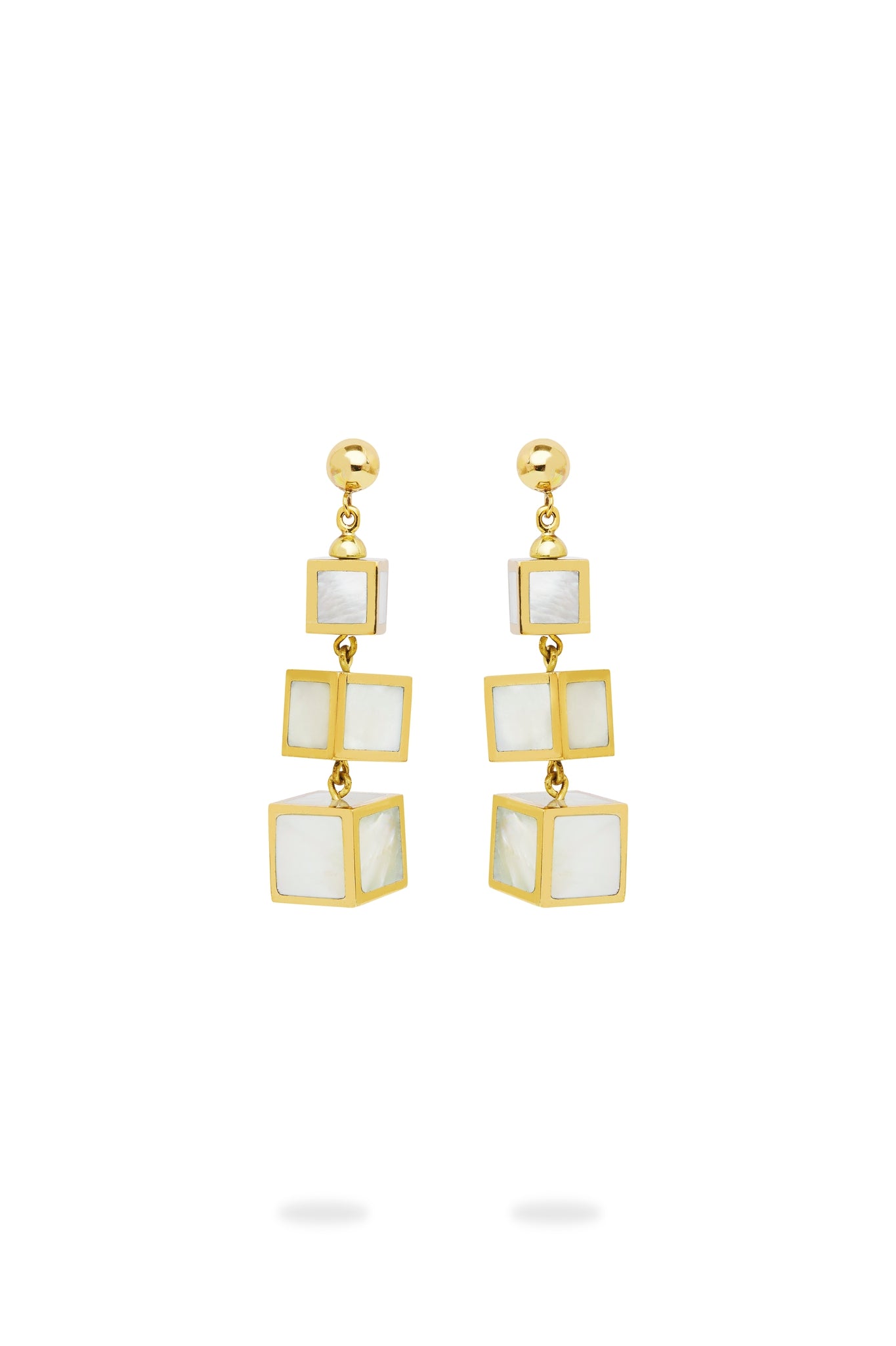 Mother of Pearl Cubic Drop Earrings