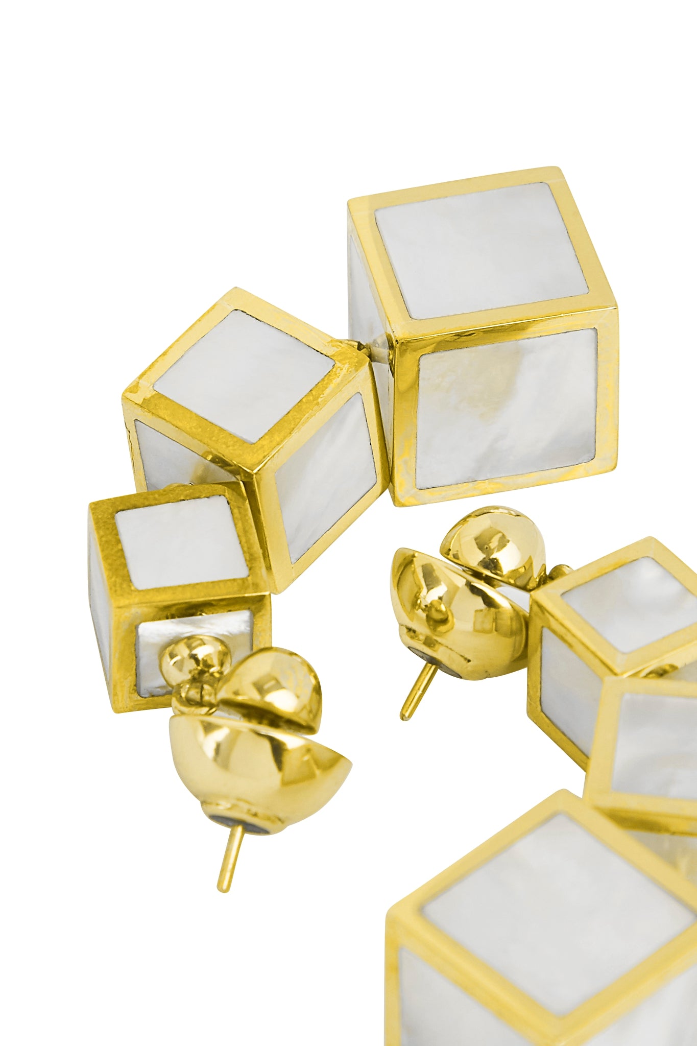 Mother of Pearl Cubic Drop Earrings