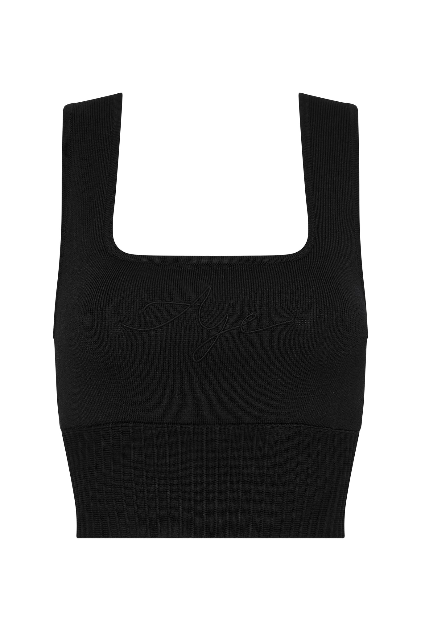 Livadi Cut Out Knit Logo Crop Top