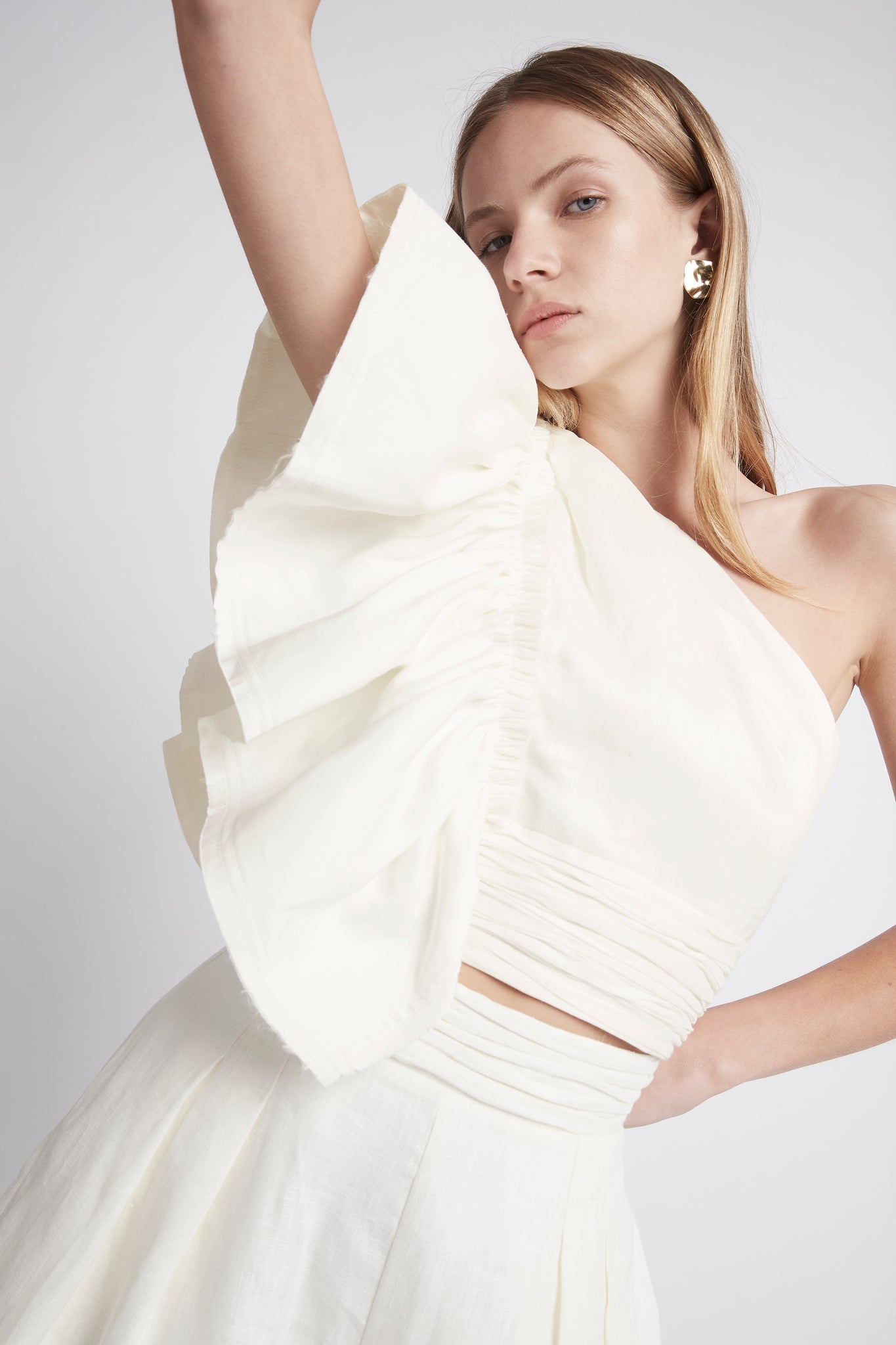 Bonjour One Shoulder Frill Top