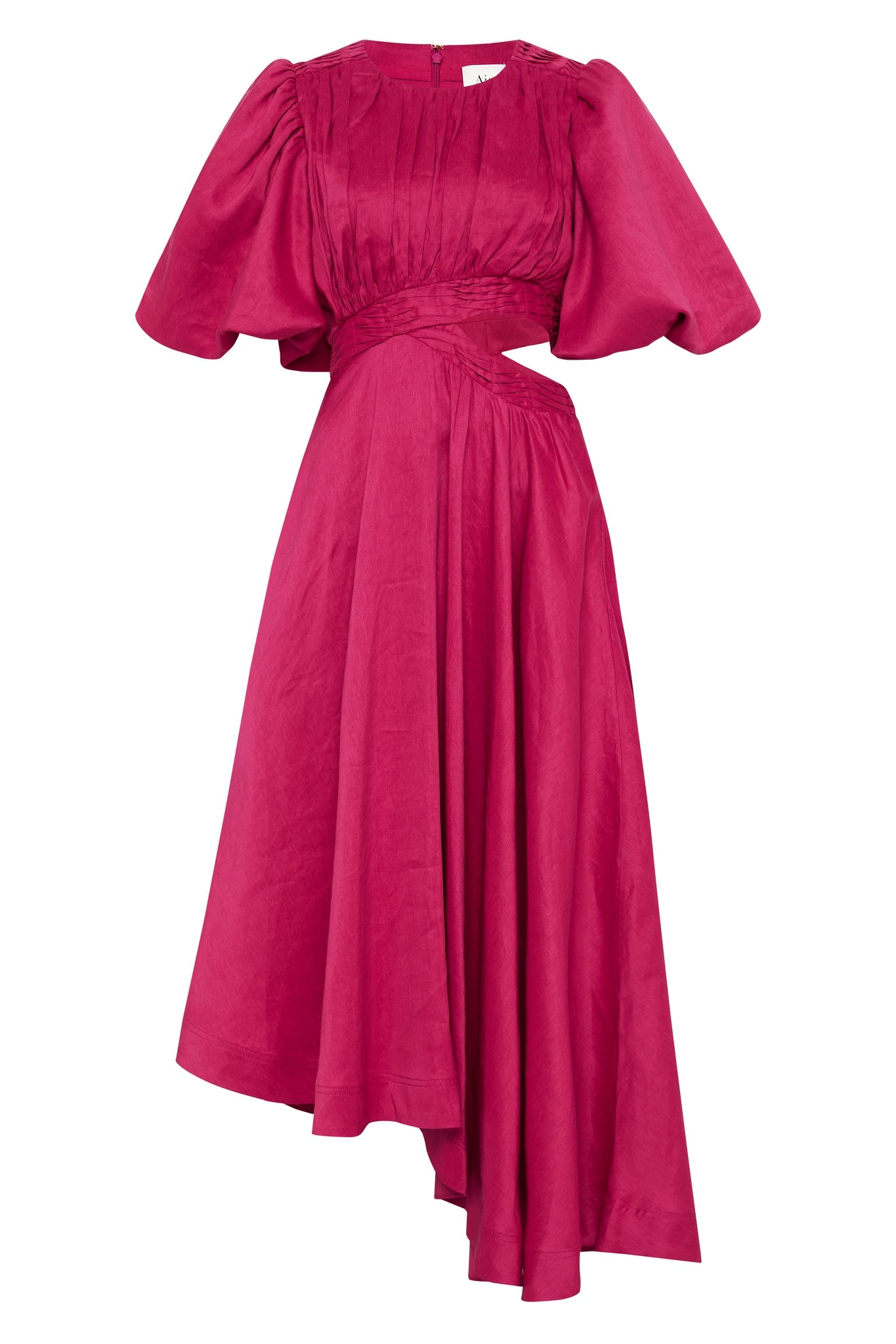 Tidal Tucked Cut Out Midi Dress
