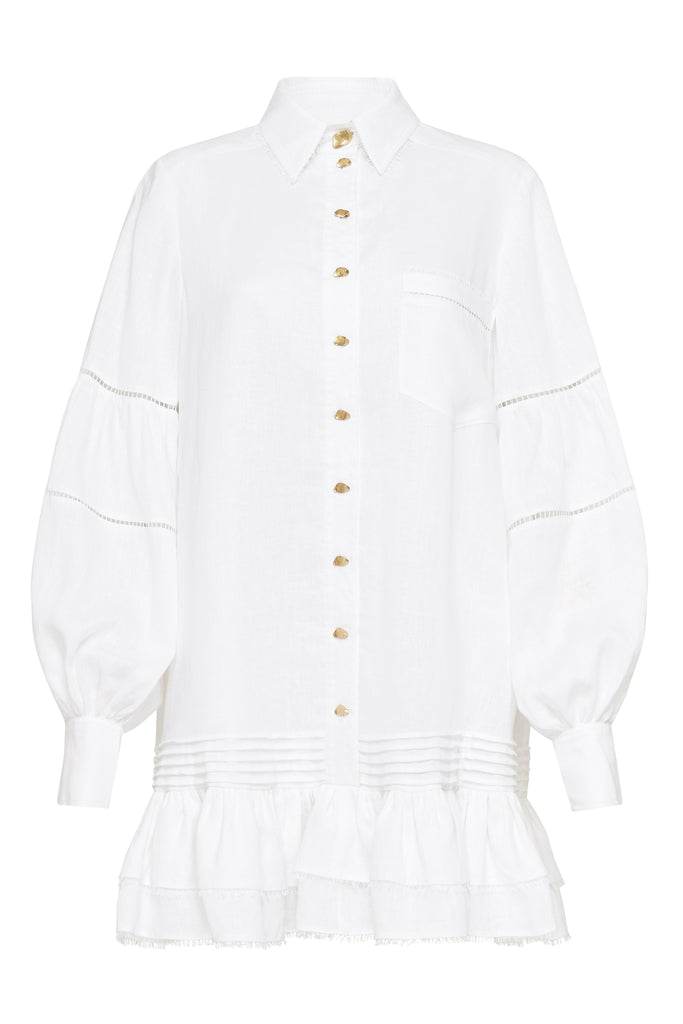 Lotus Shirt Mini Dress | Ivory | Aje – Aje AU