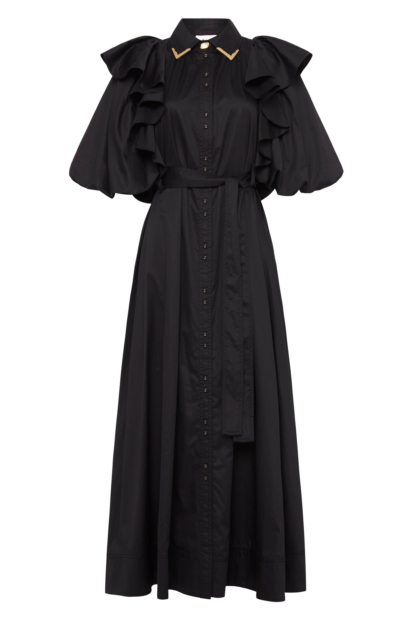 Poised Frill Sleeve Midi Dress