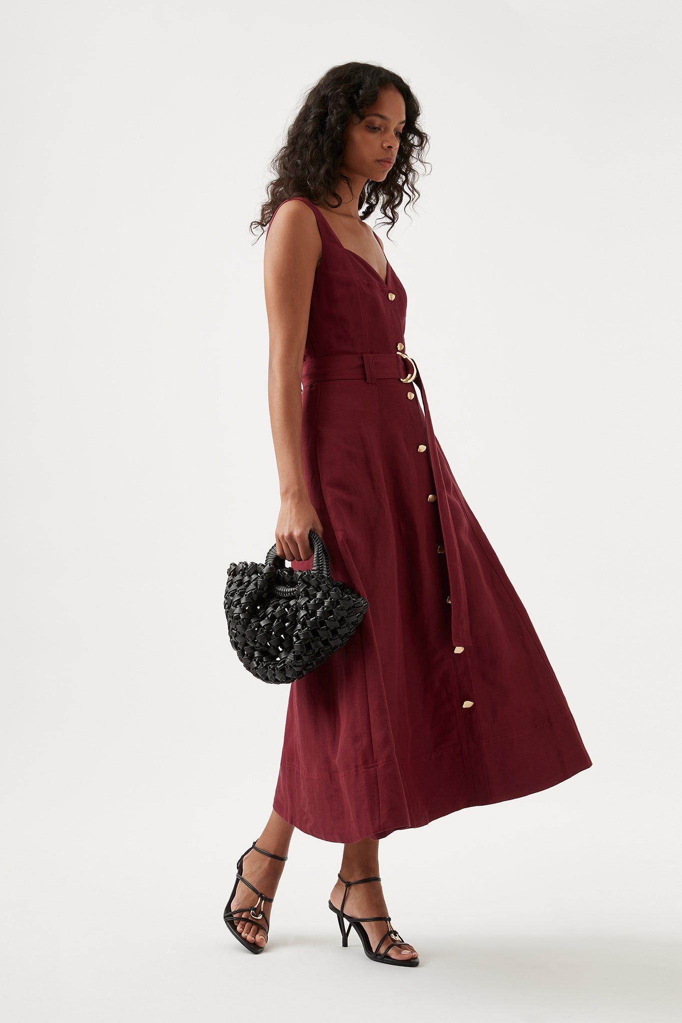 Clay Belted Midi Dress
