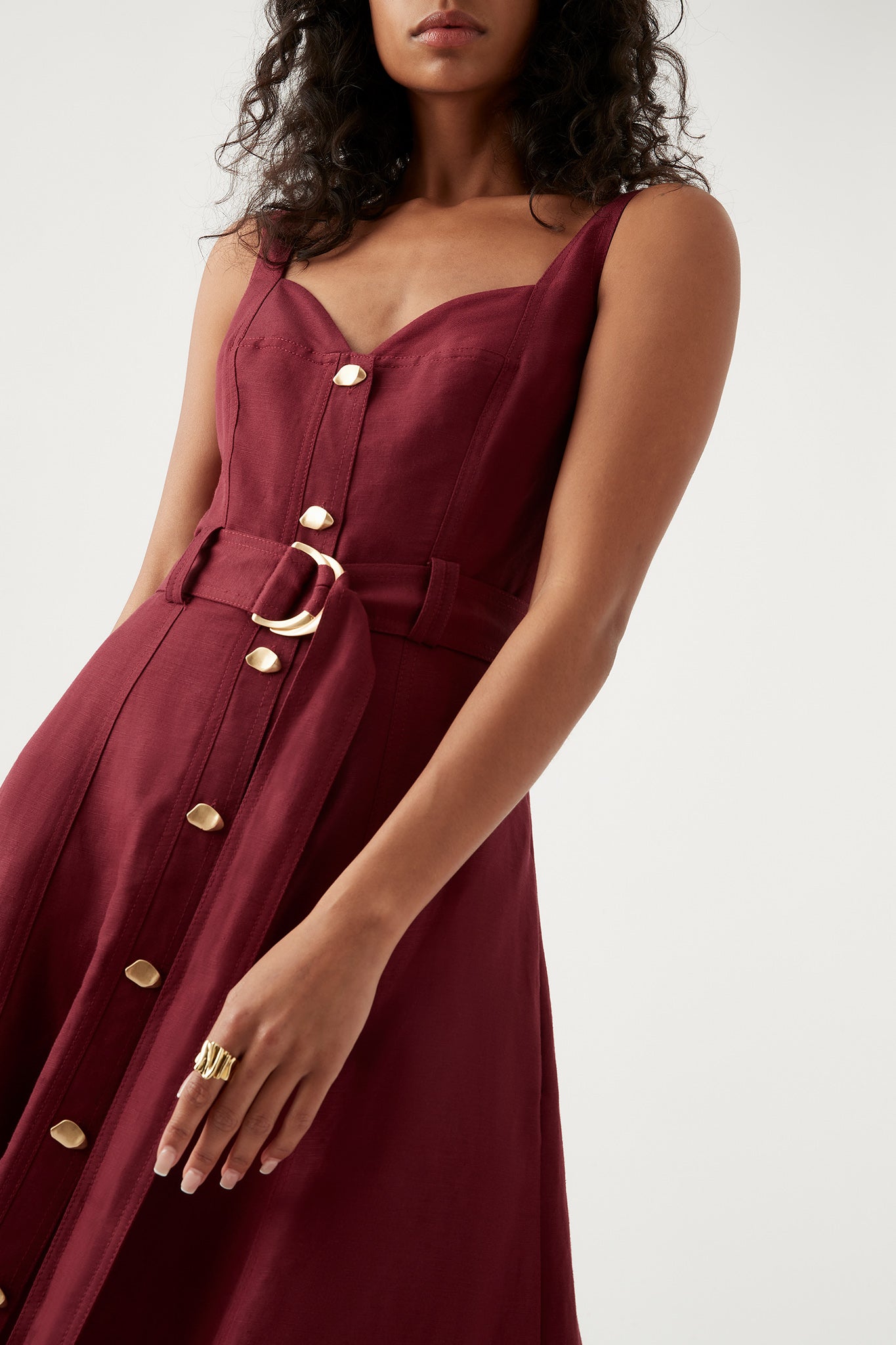 Clay Belted Midi Dress