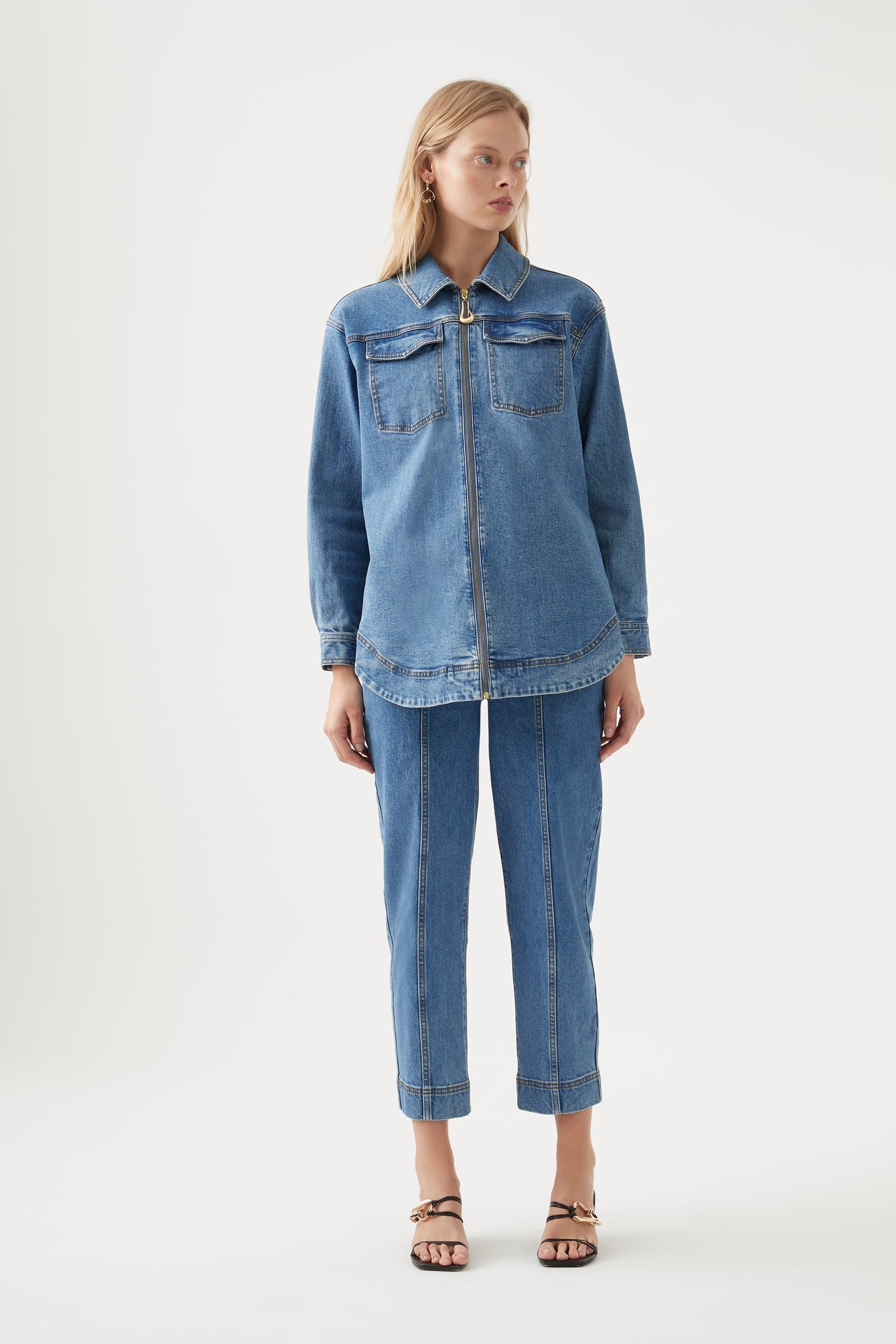 Ana Denim Zip Shirt