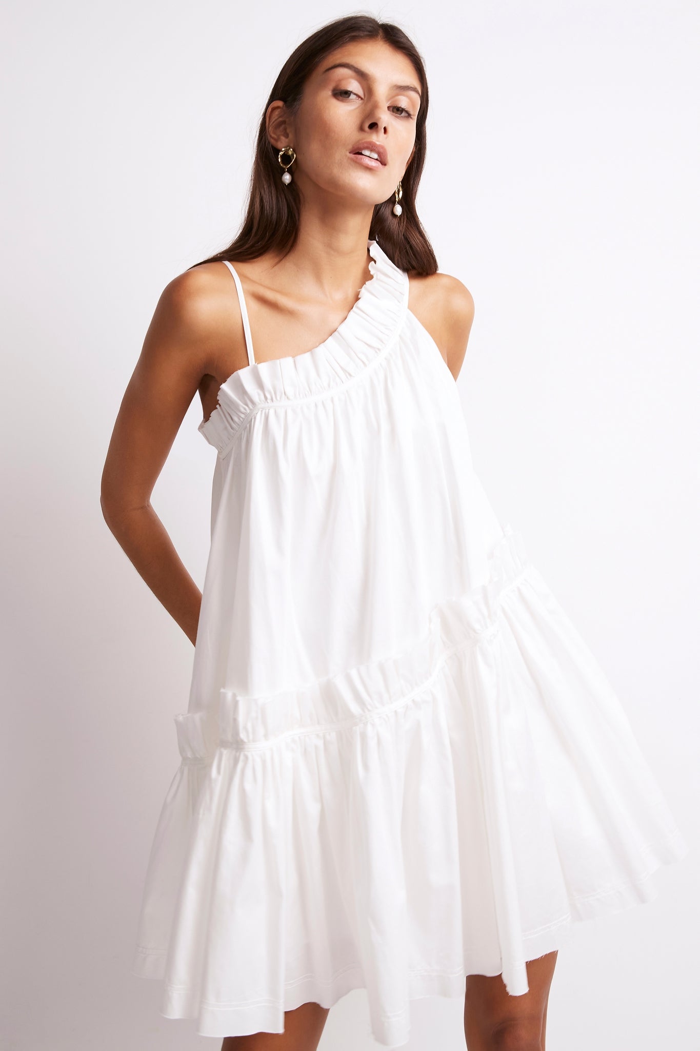 Romance Asymmetric Mini Dress