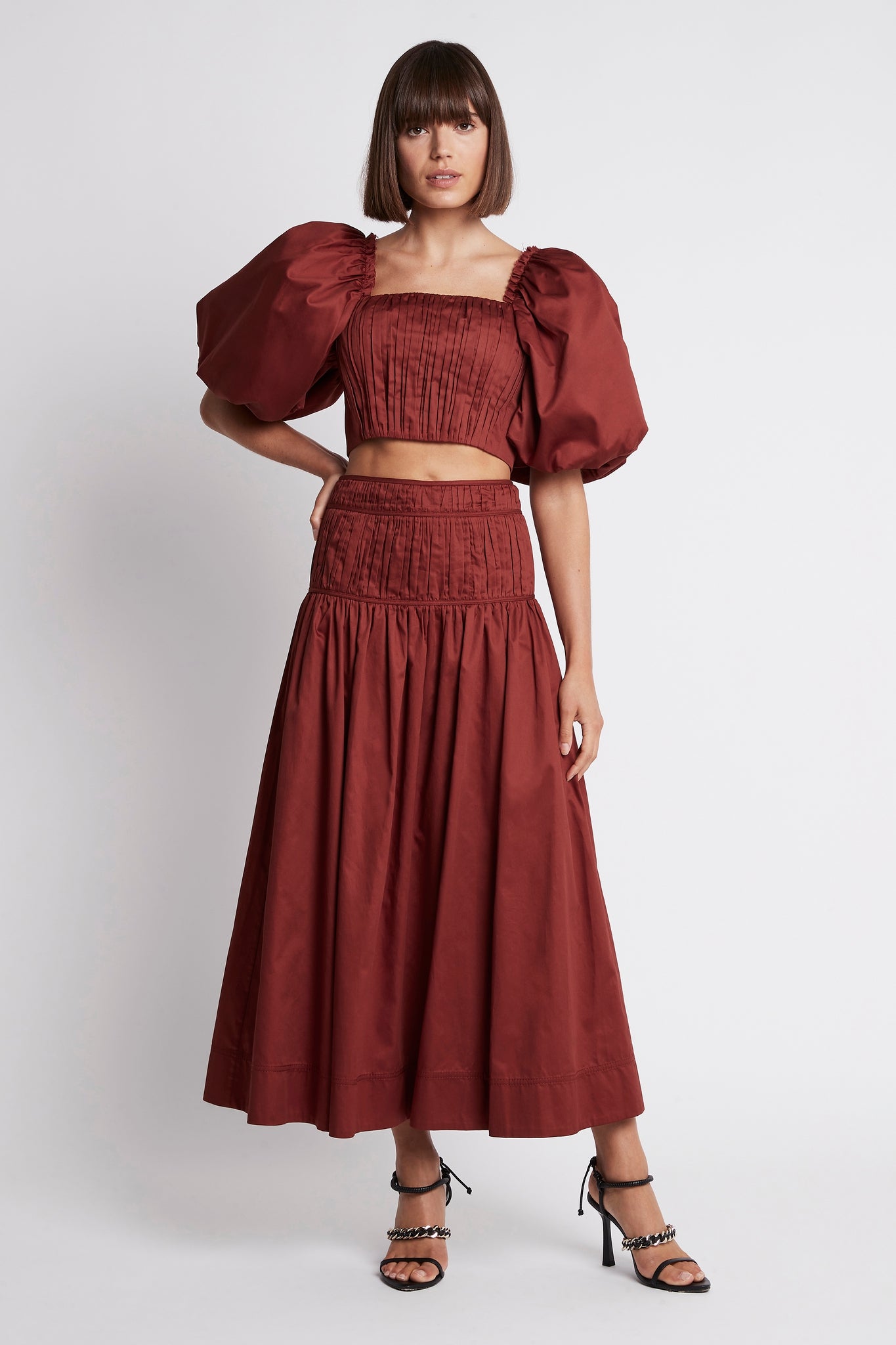 Enamour Puff Sleeve Cropped Top