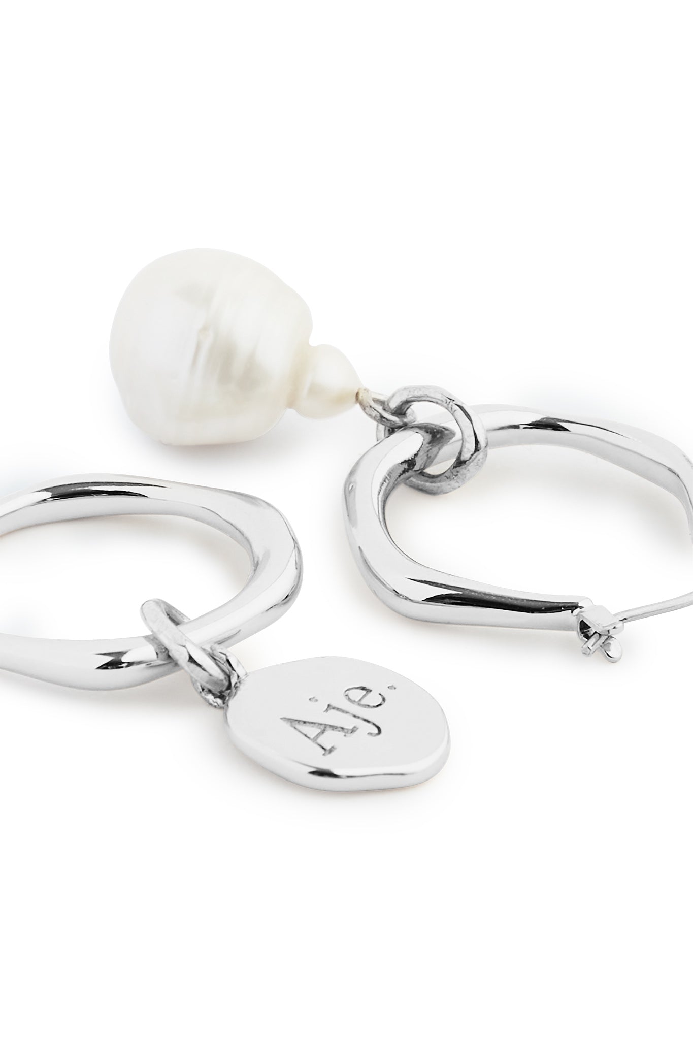 Aje Organic Hoop Pearl Earring