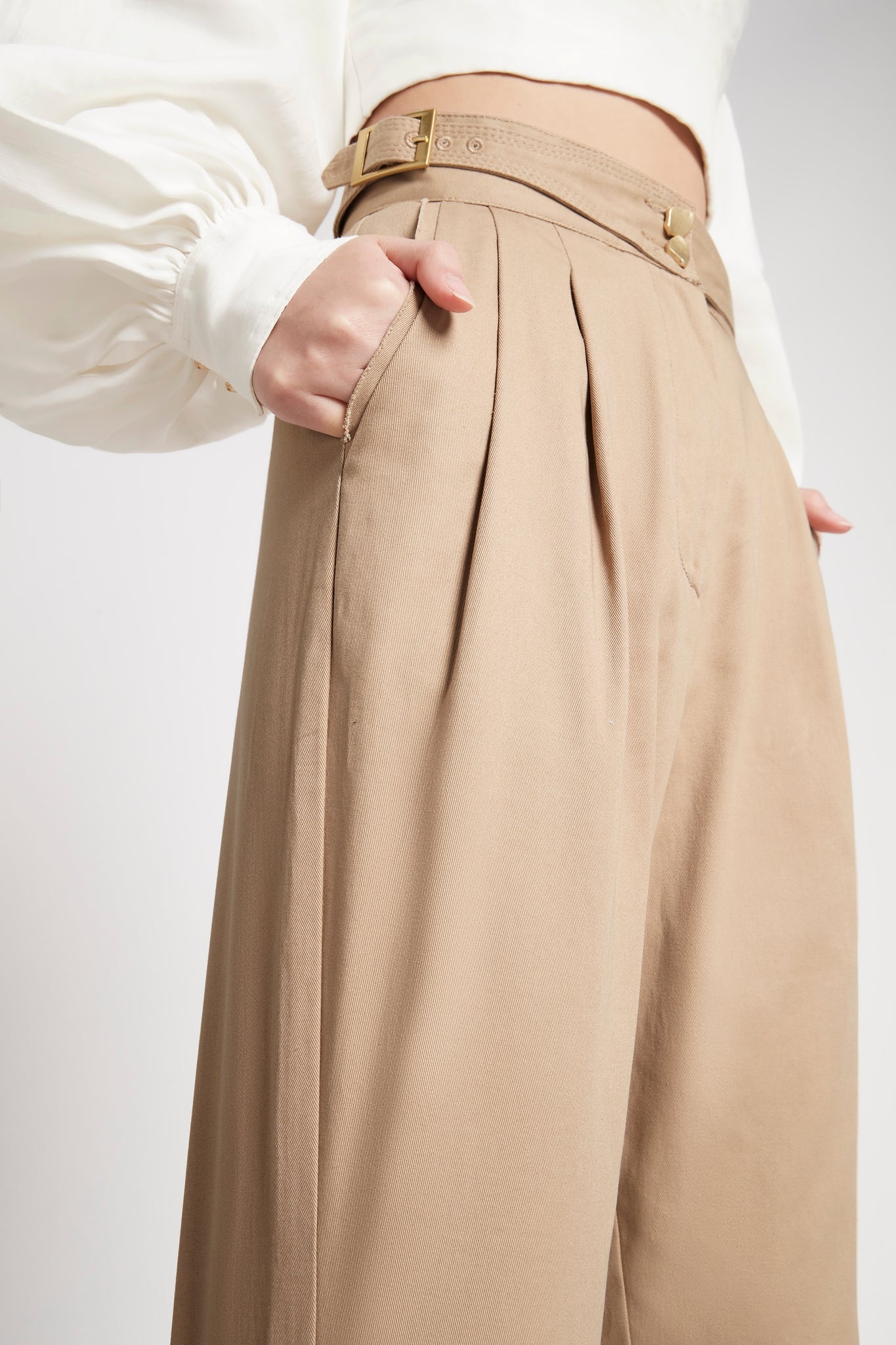 Tidal Pleated Buckle Pant