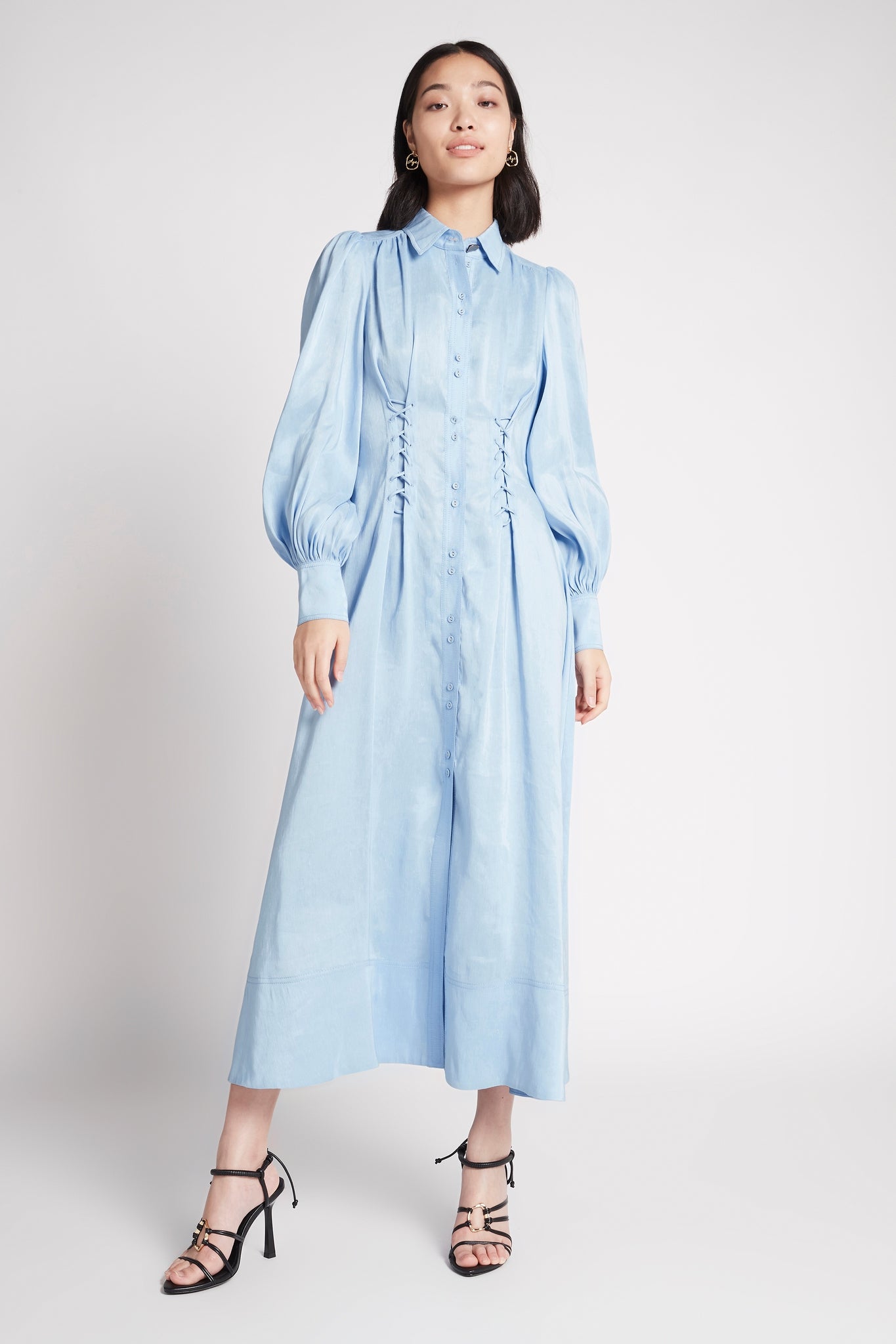 Ephemera Lace-Up Shirt Dress