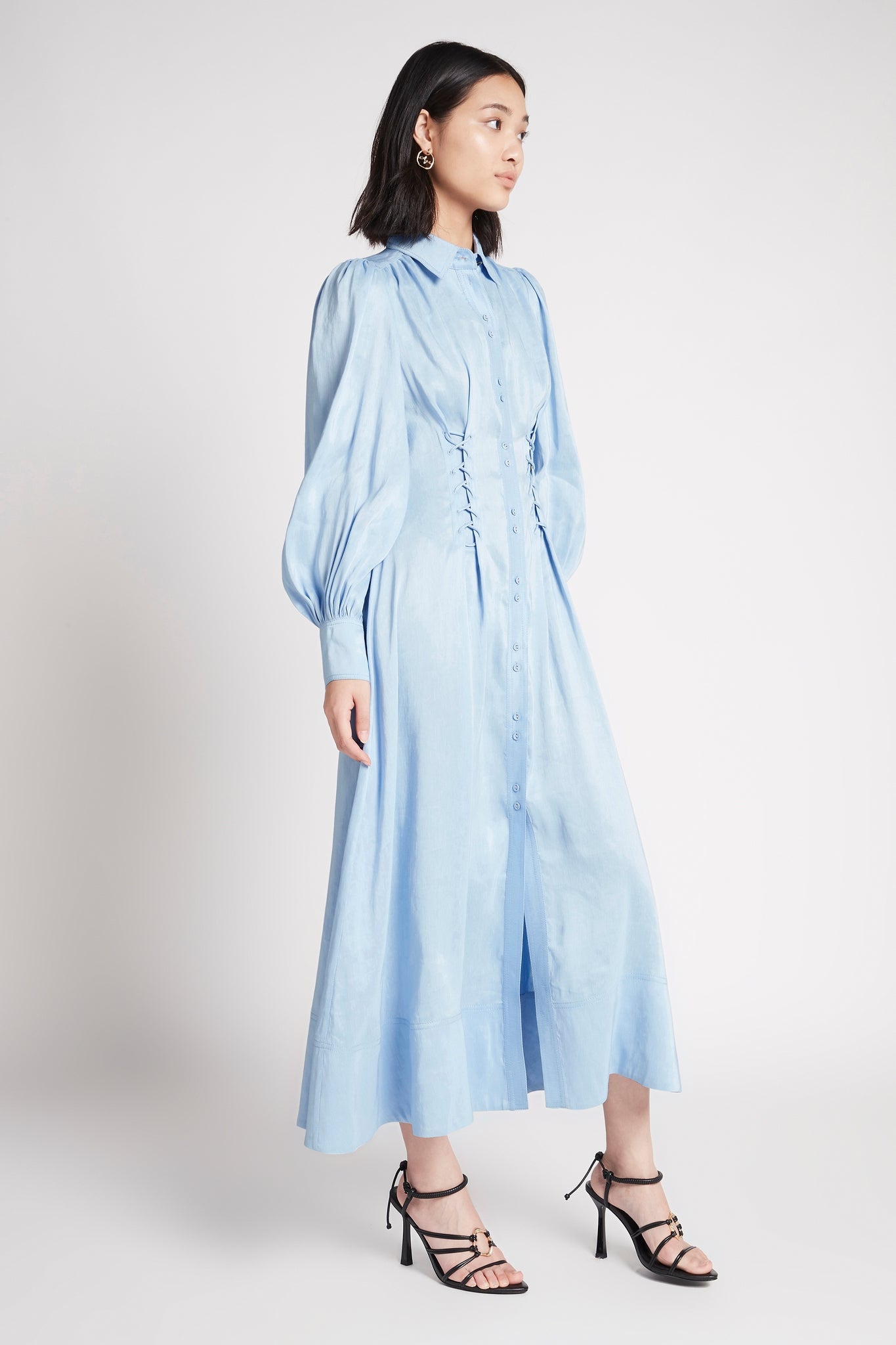Ephemera Lace-Up Shirt Dress