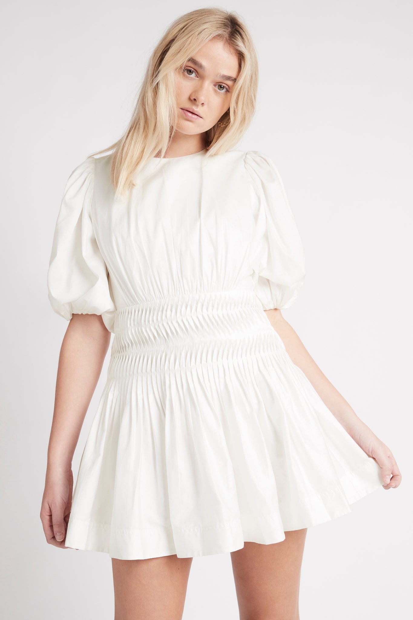 Tidal Tucked Mini Dress
