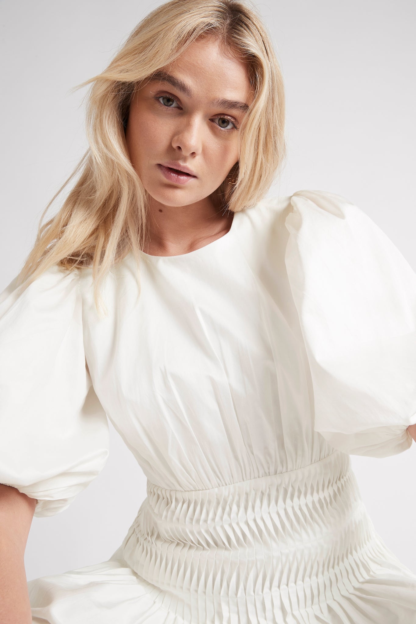 Tidal Tucked Mini Dress