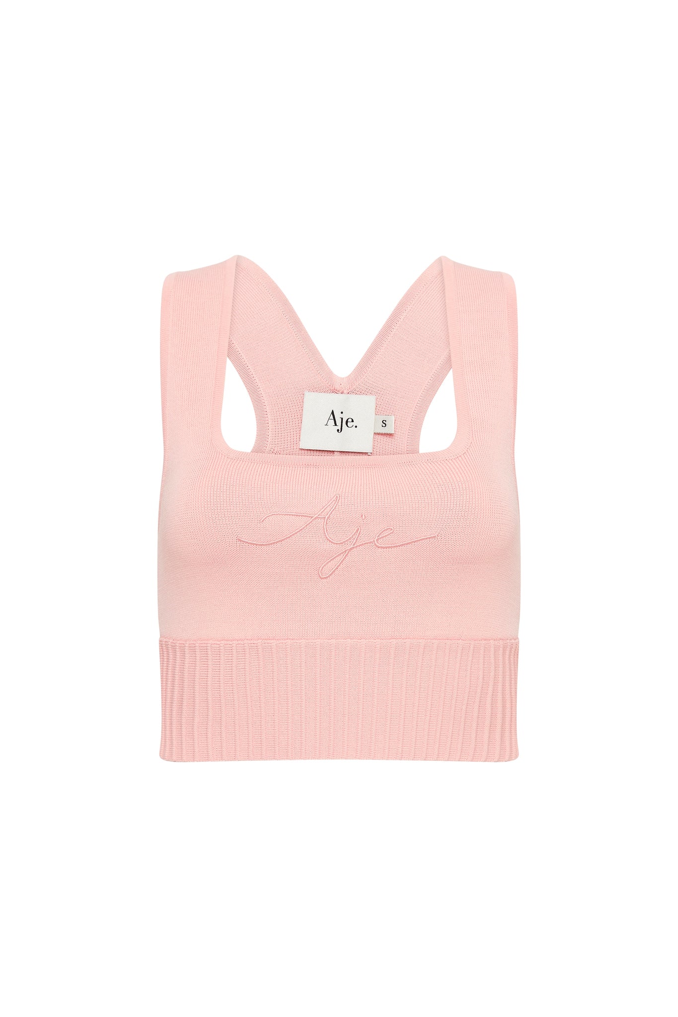 Livadi Cut Out Knit Logo Crop Top