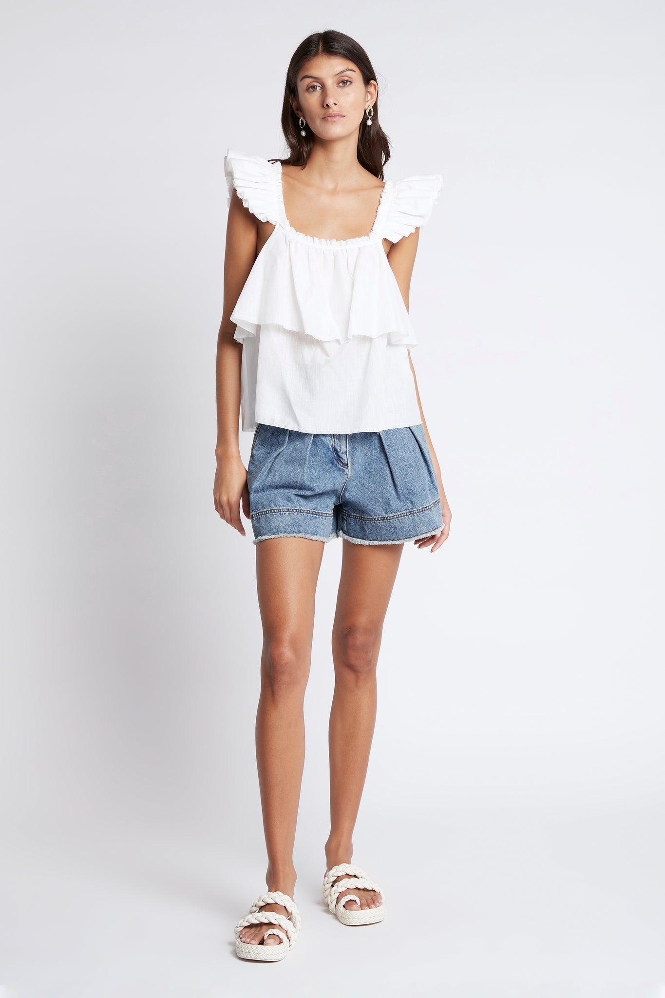 Romance Ruffle Shoulder Cami