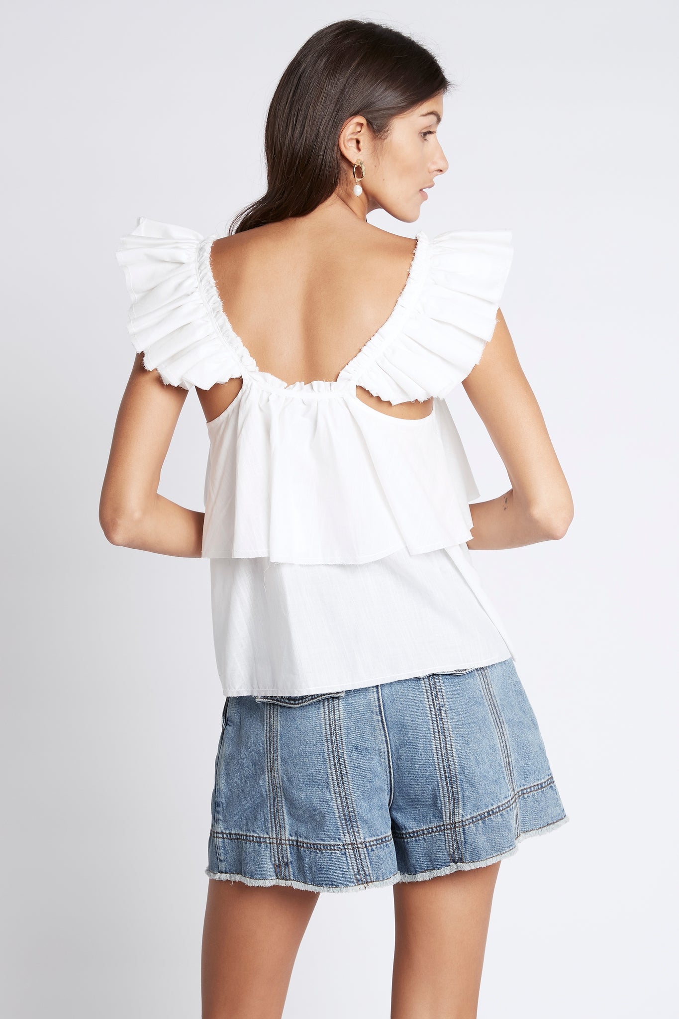 Romance Ruffle Shoulder Cami