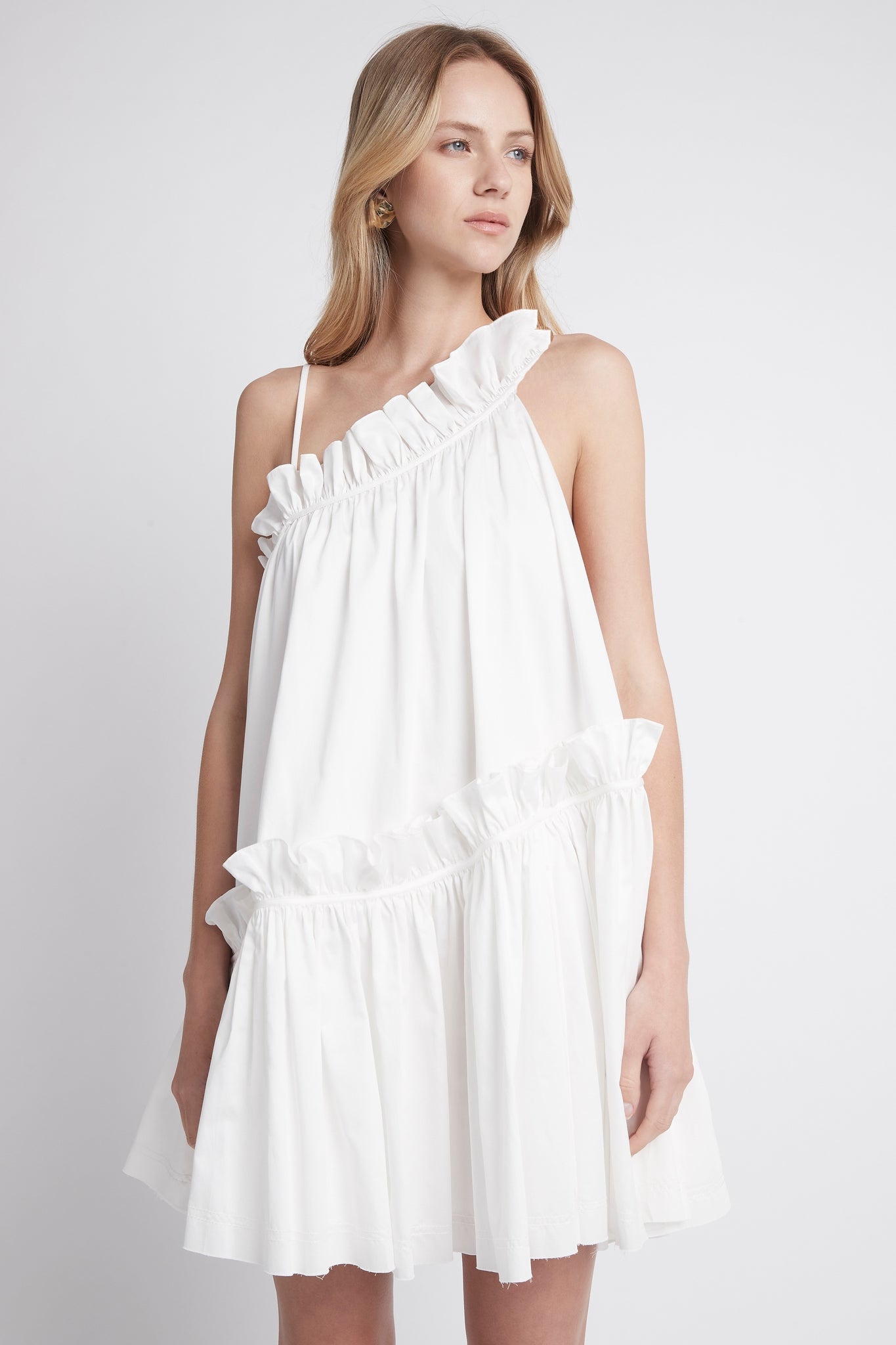 Romance Asymmetric Mini Dress