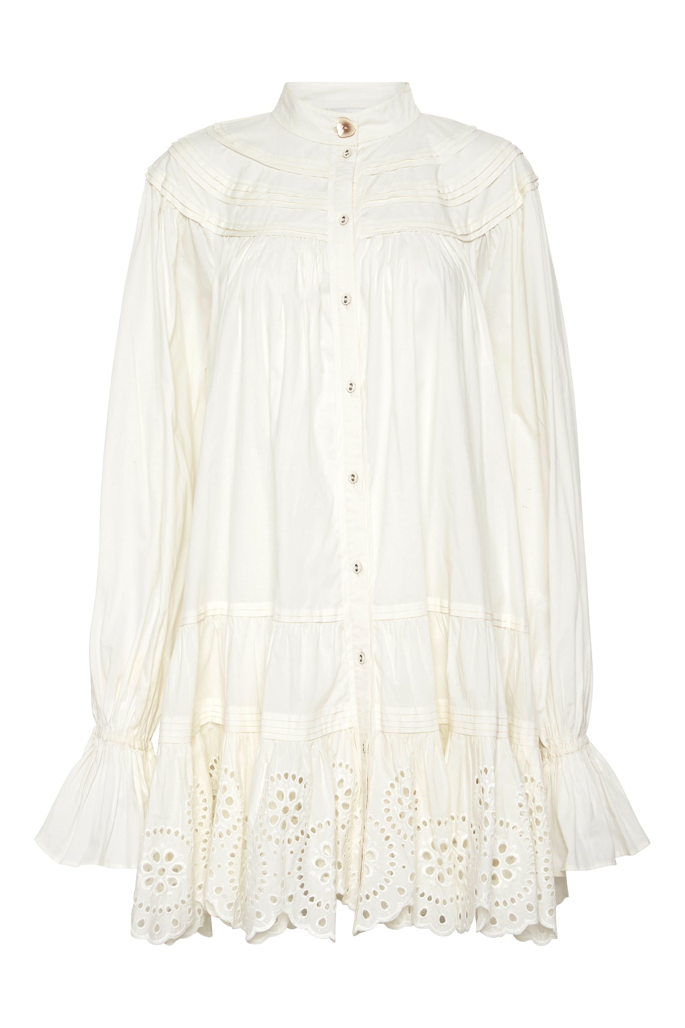 Salita Longsleeve Broderie Smock Dress