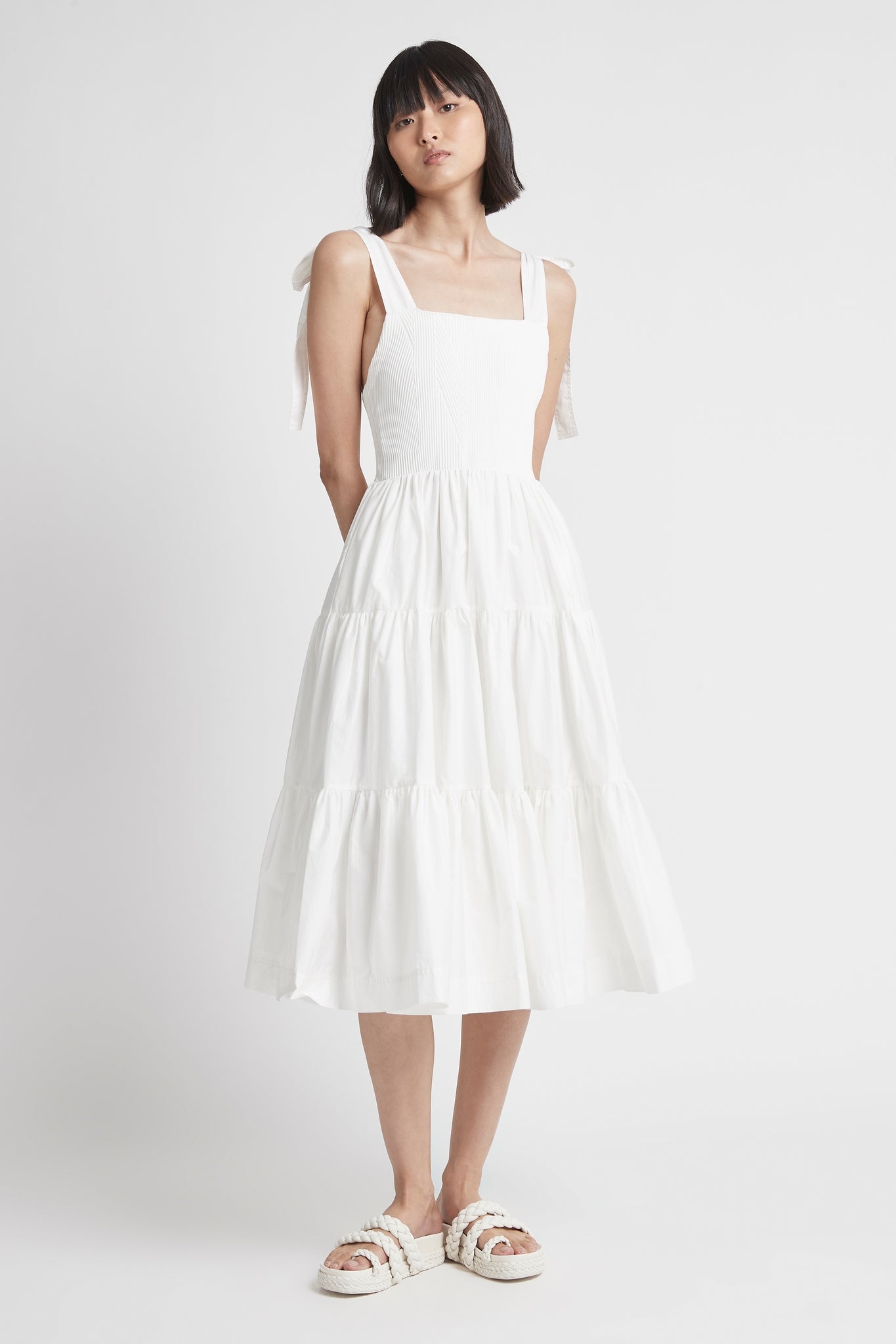 Casa Tiered Knit Midi Dress