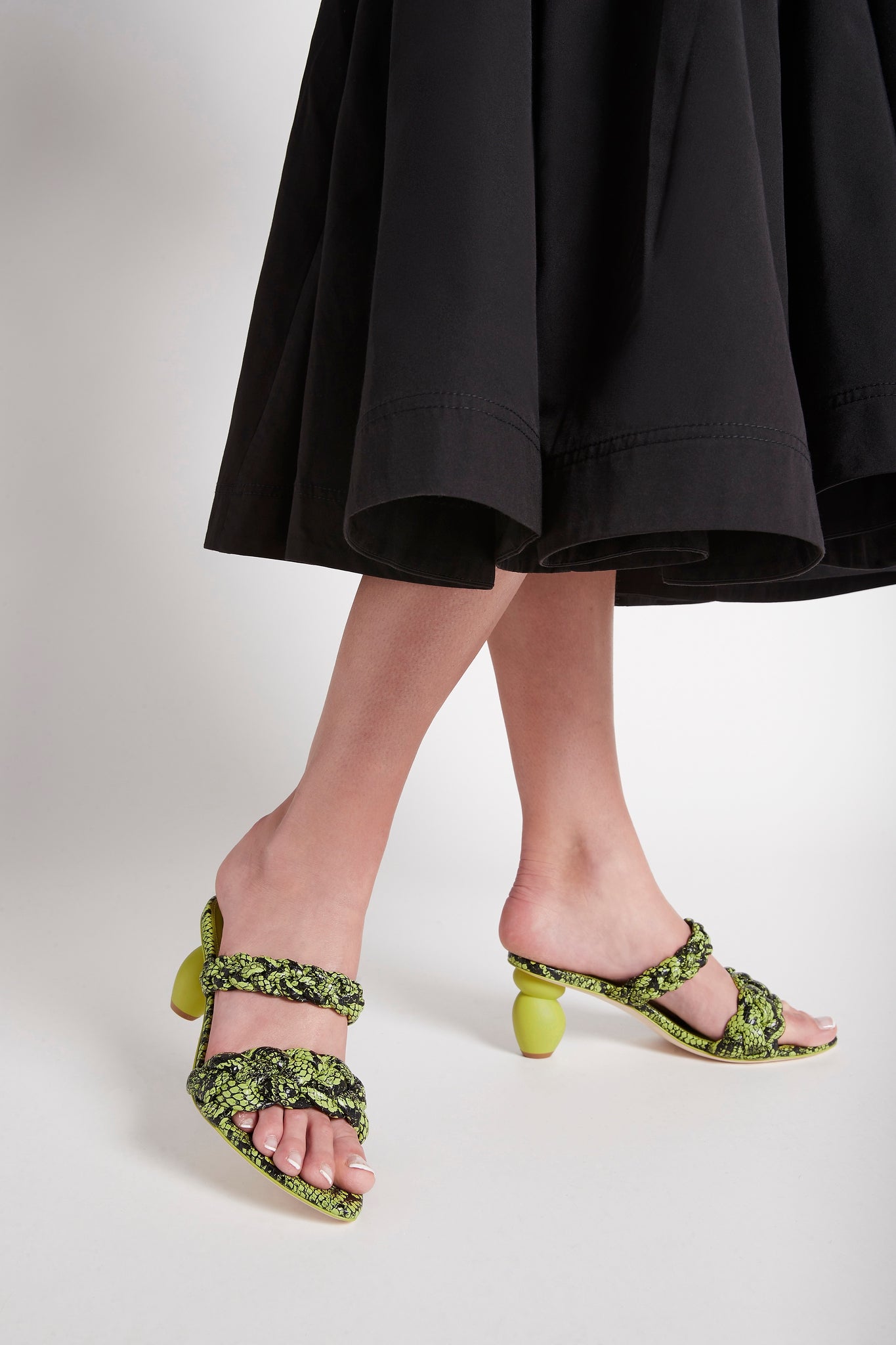 Stone Woven Heeled Sandal