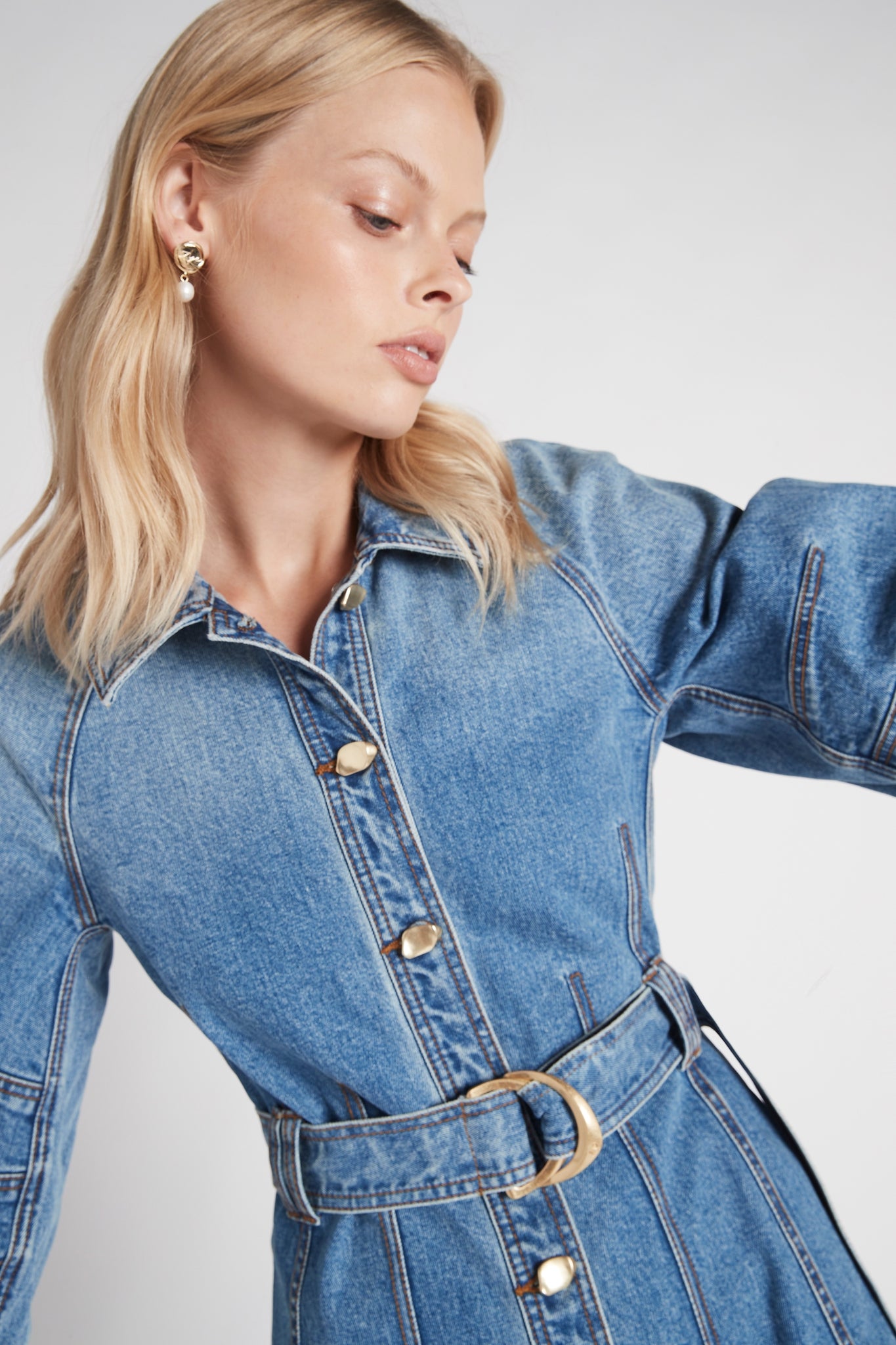 Maya Denim Long Sleeve Dress
