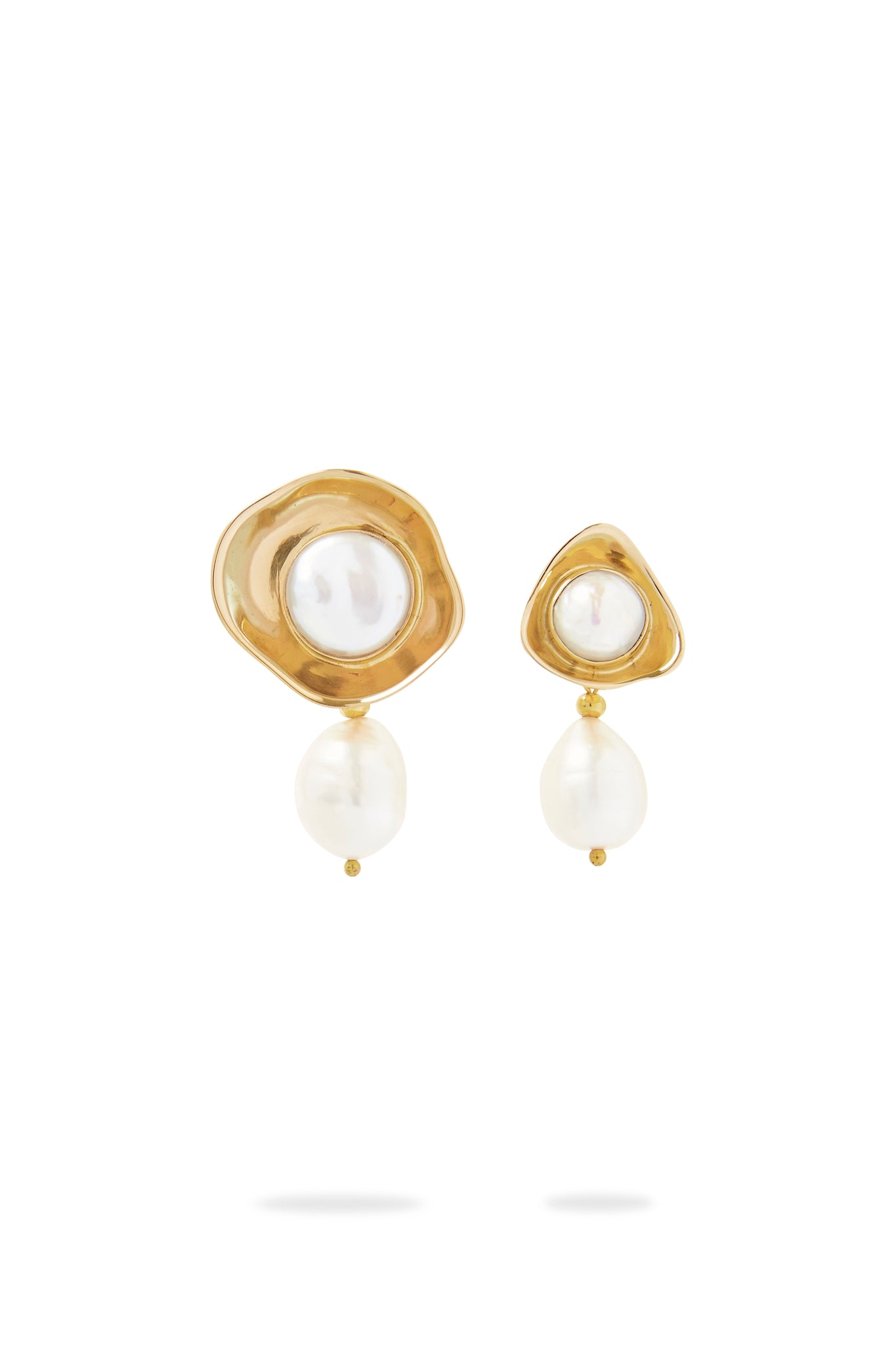 Deco Asymmetrical Drop Pearl Earrings