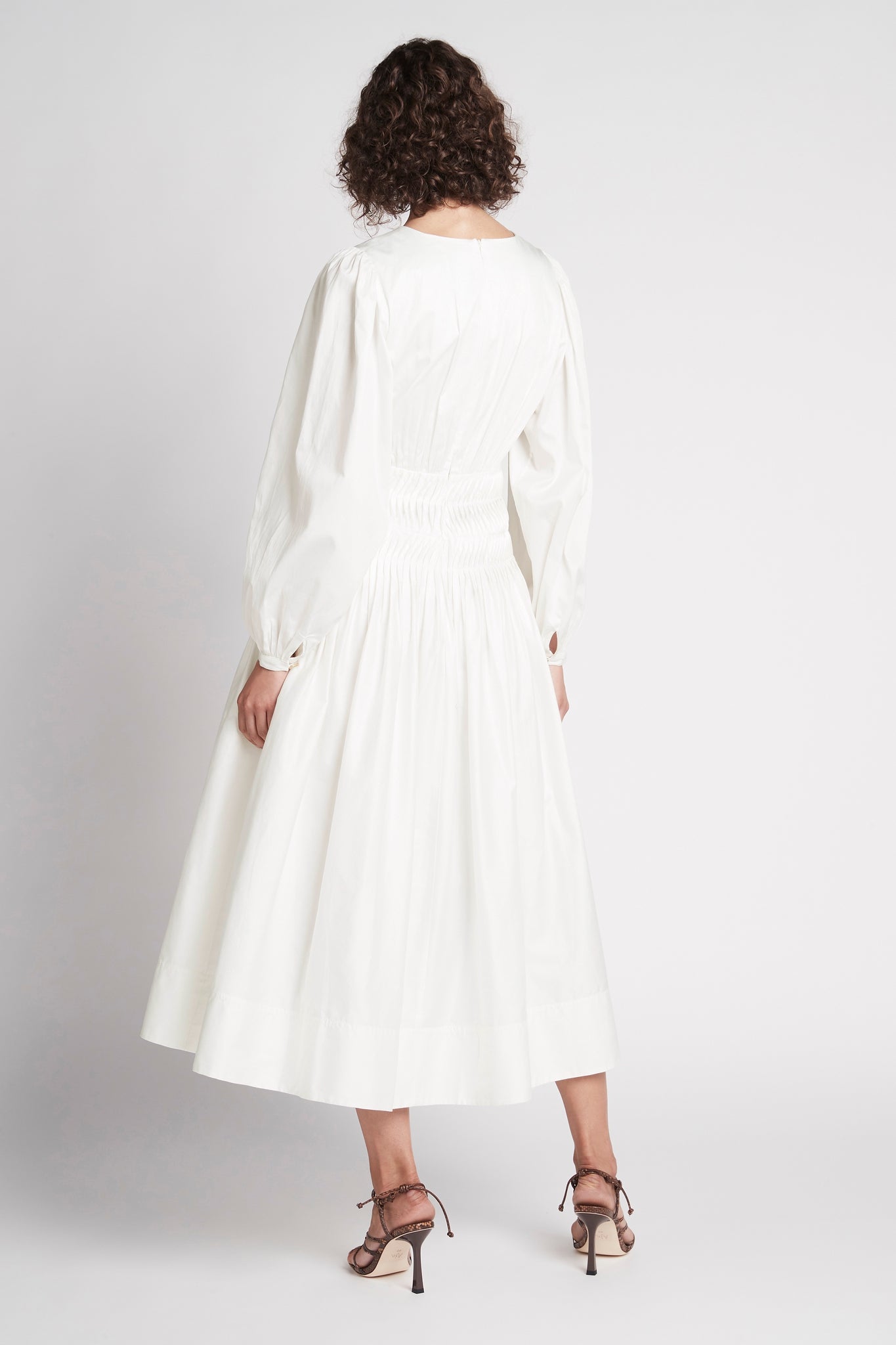Tidal Tucked Midi Dress