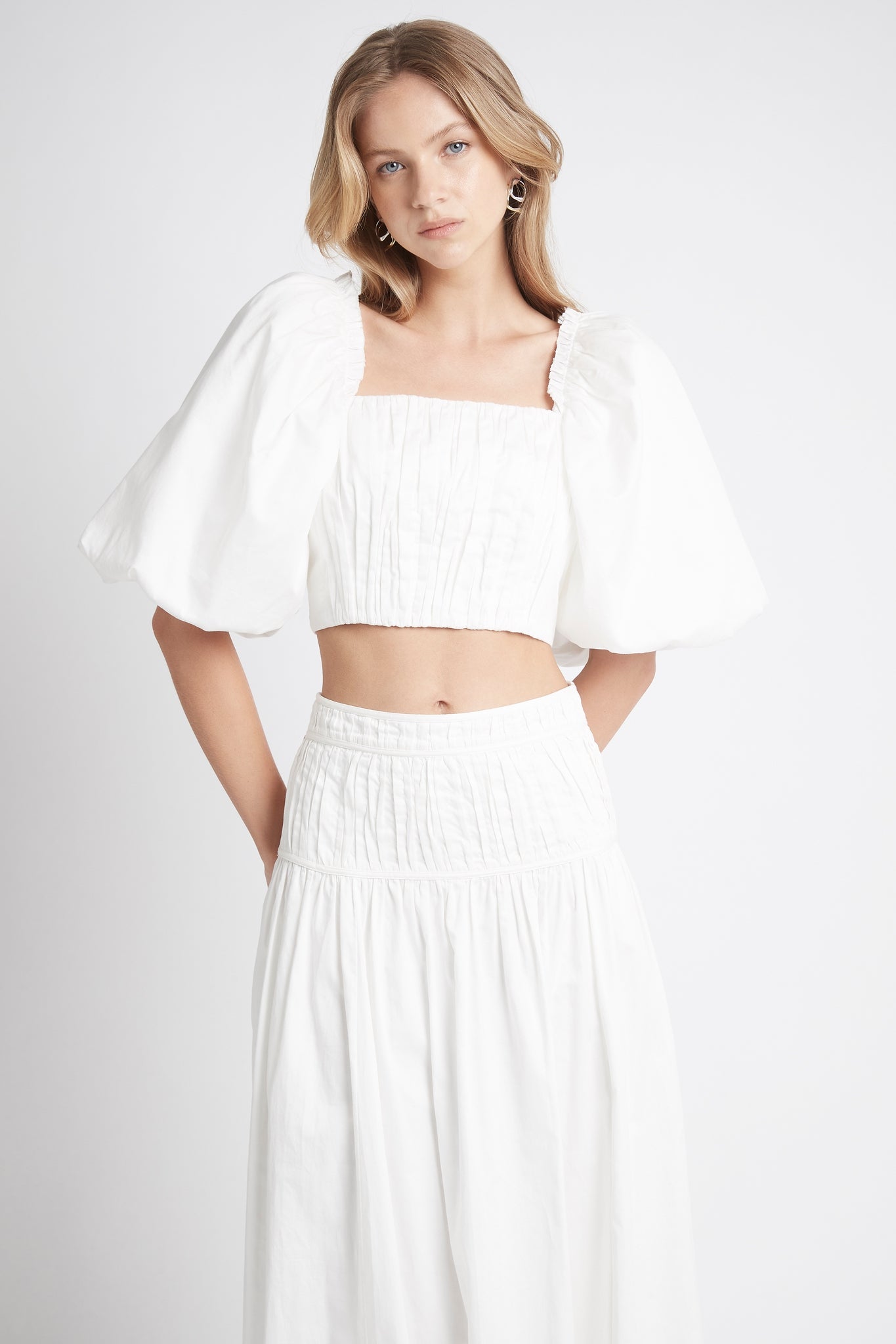 Enamour Puff Sleeve Cropped Top