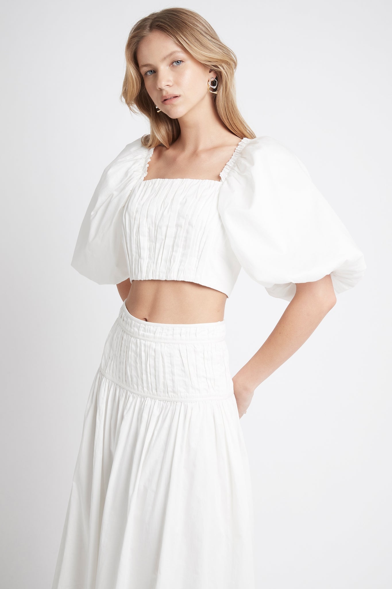 Enamour Puff Sleeve Cropped Top