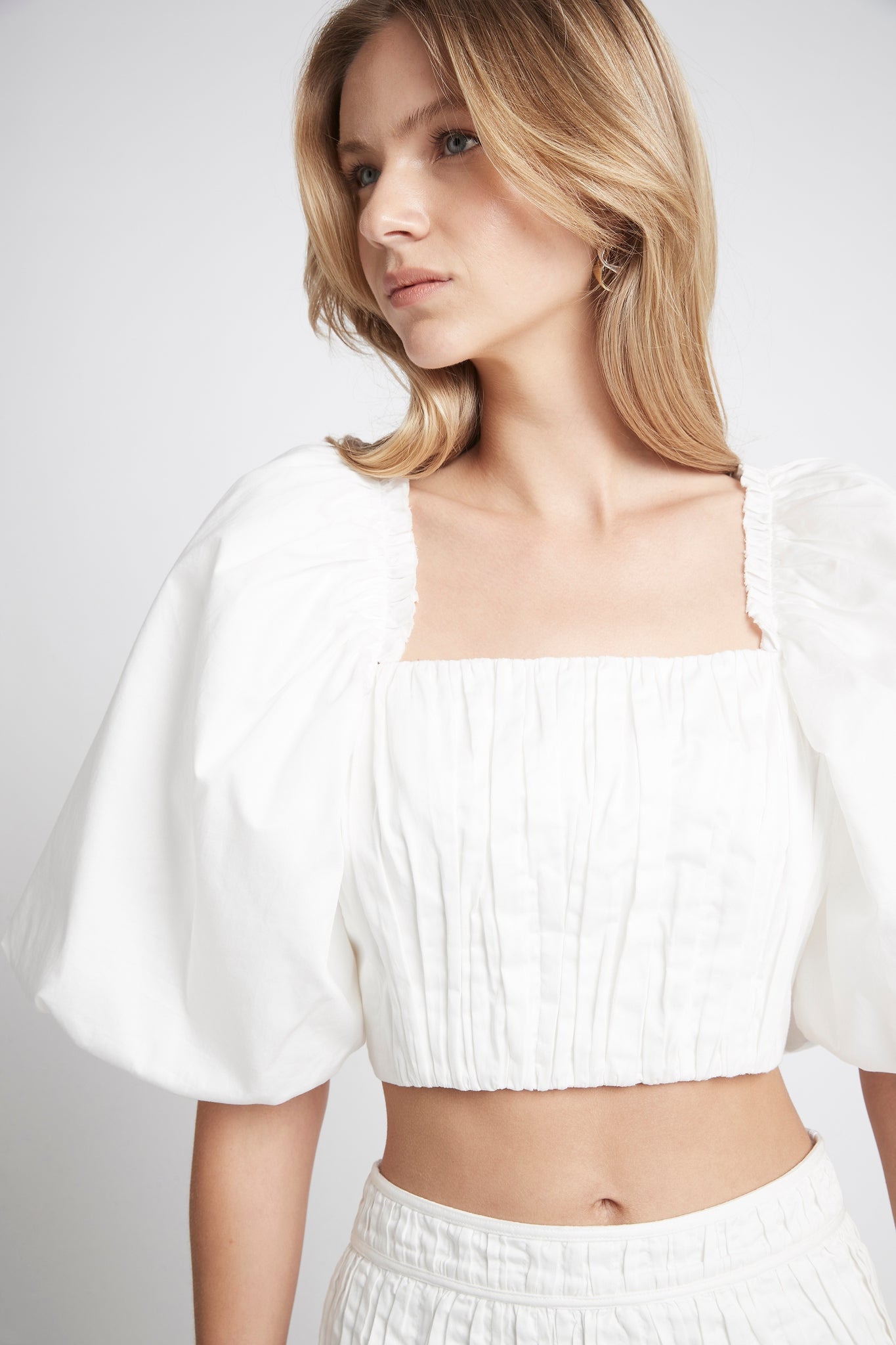 Enamour Puff Sleeve Cropped Top