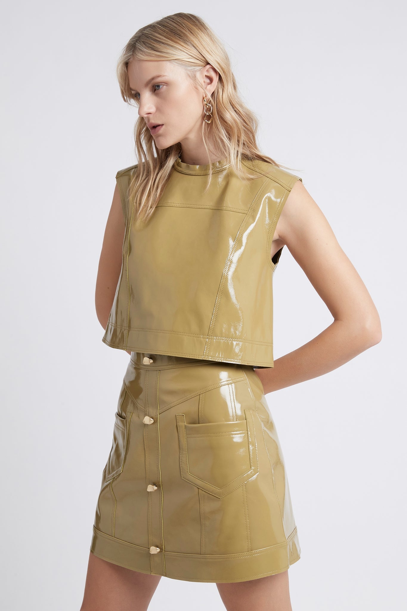 Promenade Leather Shell Top