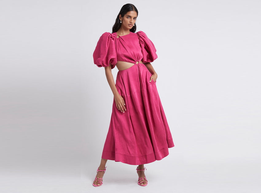 Vanades Cut Out Ring Midi Dress